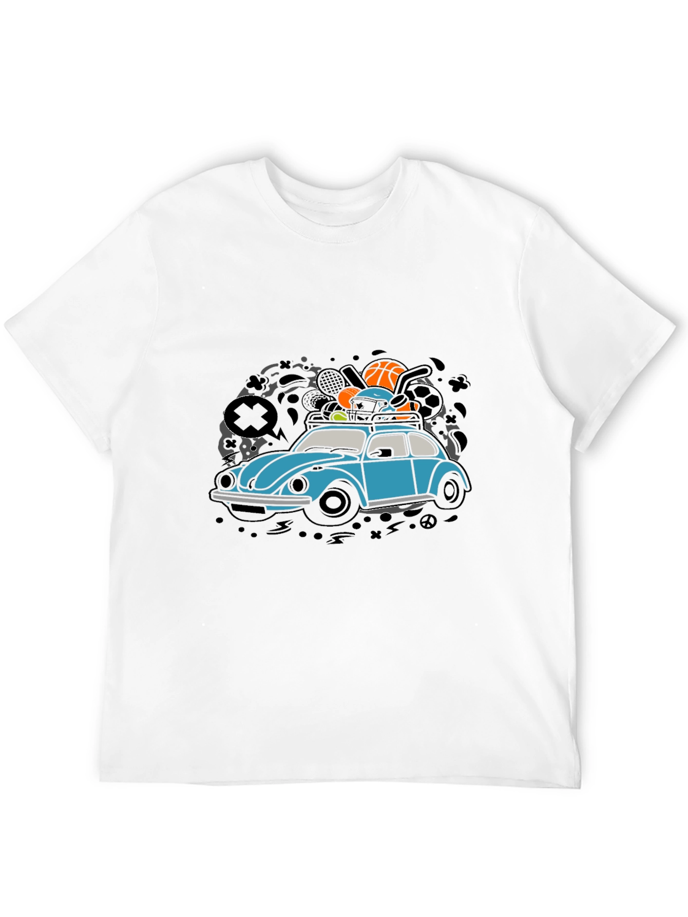 VW Bug Car Black T-Shirt