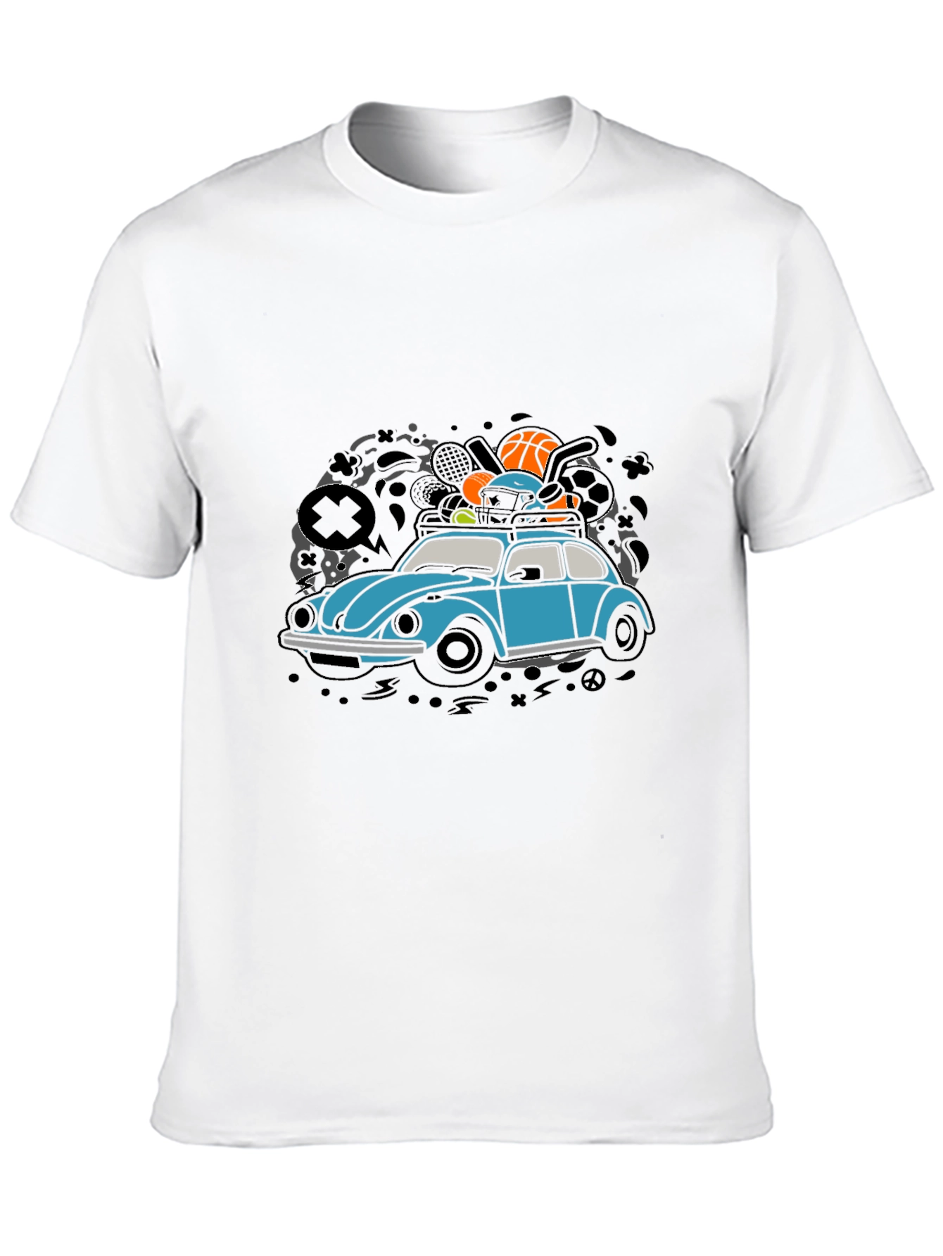 VW Bug Car Black T-Shirt