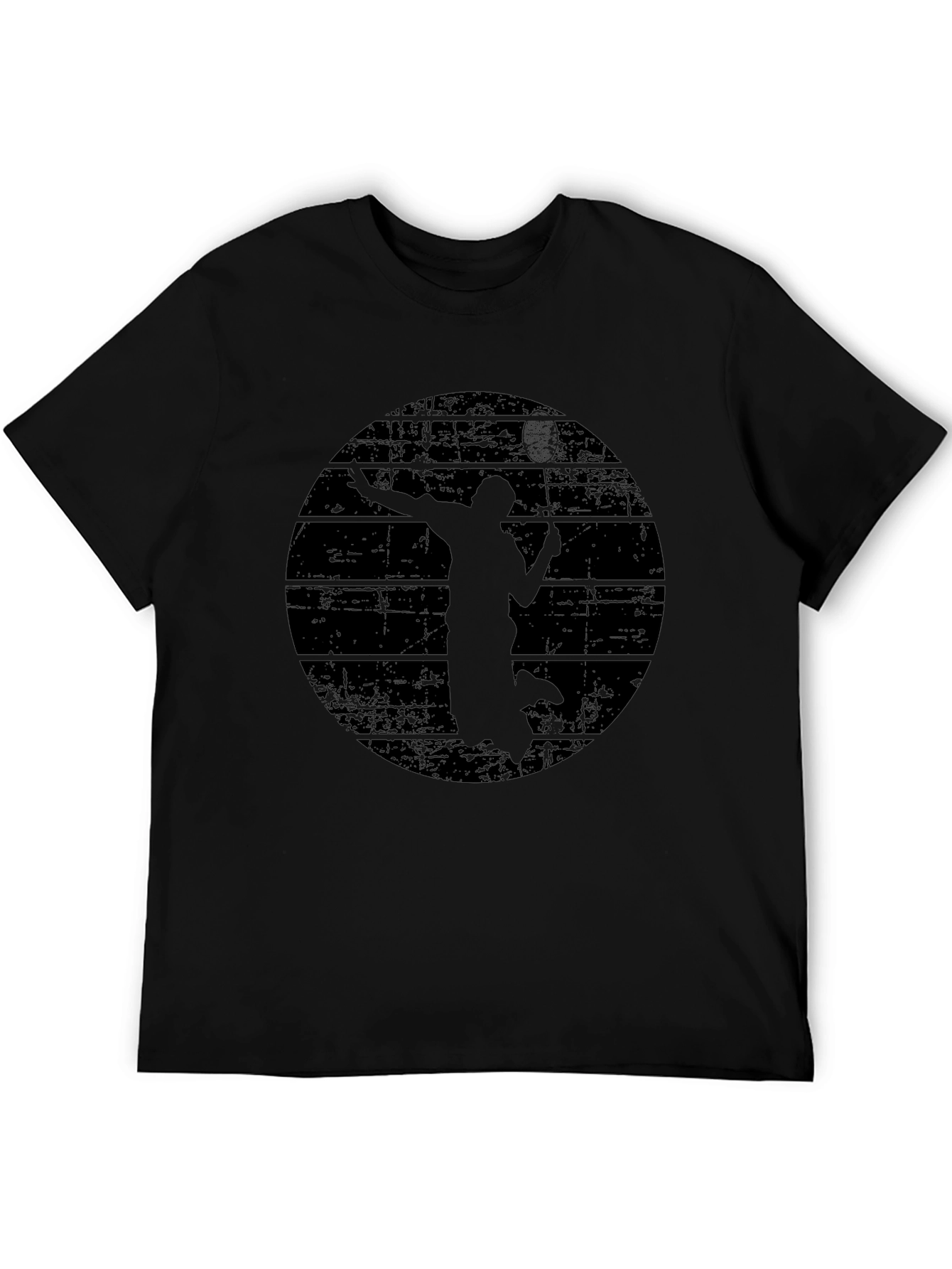 Mens Black Badminton Graphic T-Shirt