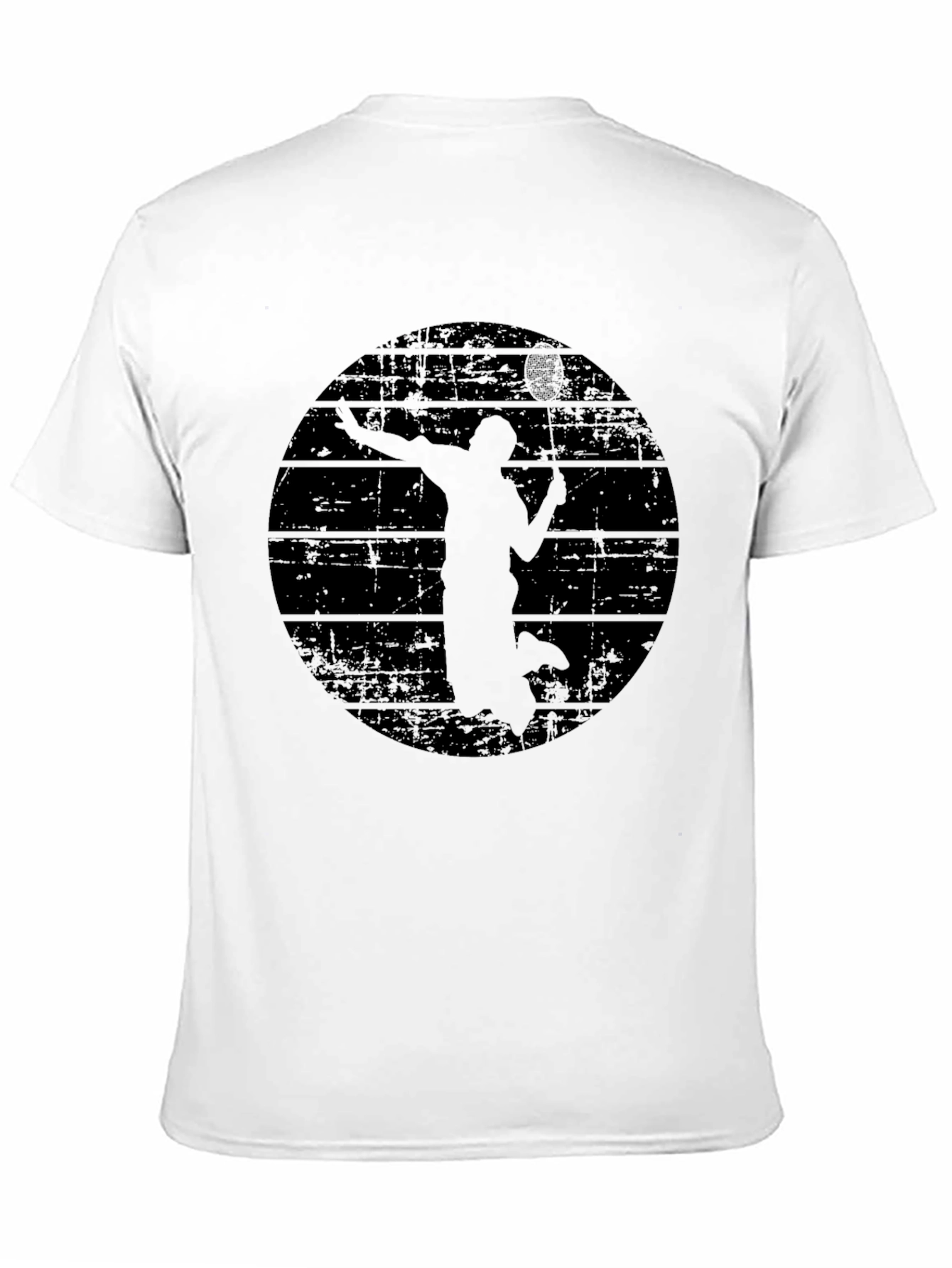 Mens Black Badminton Graphic T-Shirt