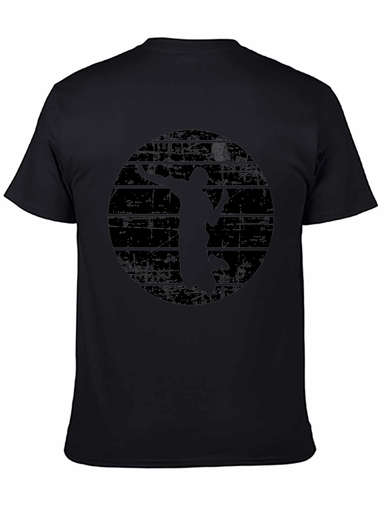 Mens Black Badminton Graphic T-Shirt