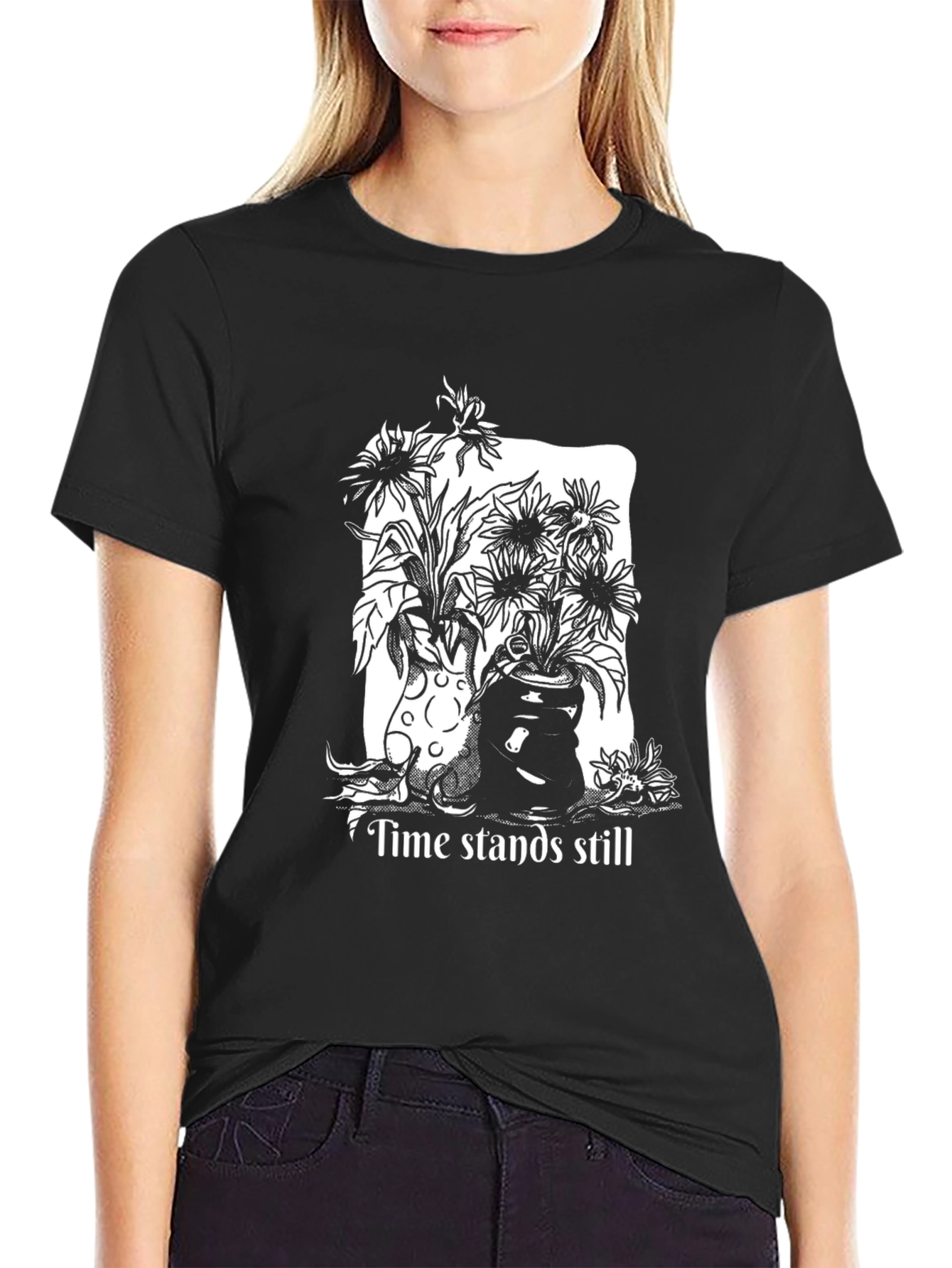 Time Stands Still Graphic Tee - Black