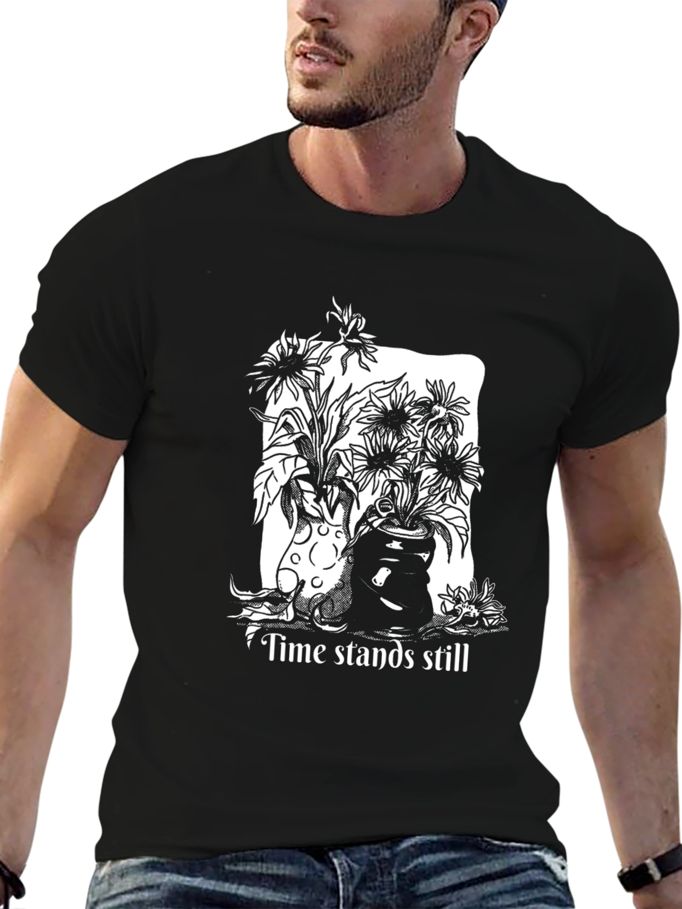 Time Stands Still Graphic Tee - Black