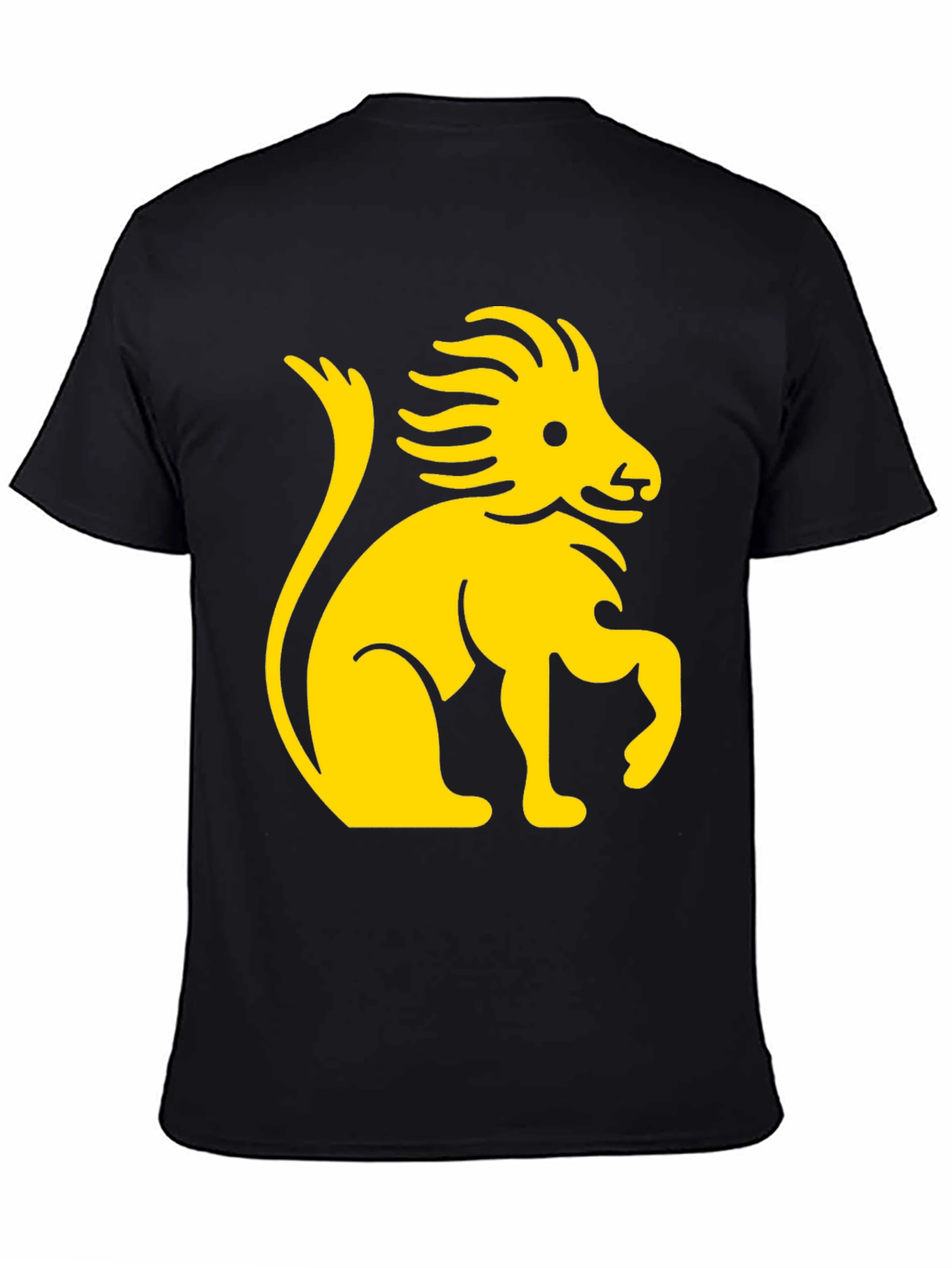 Lion Graphic Print Black Cotton T-Shirt