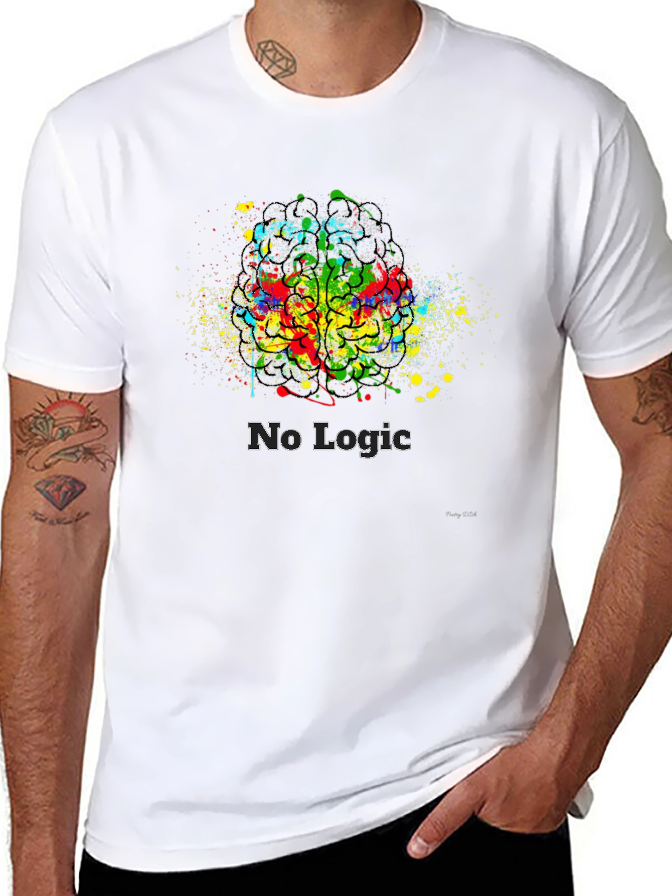 Abstract Brain No Logic T-Shirt
