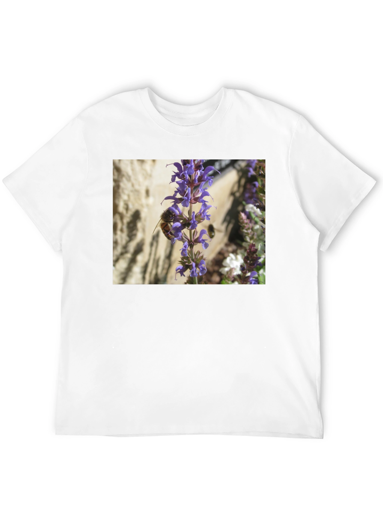 Bee on Lavender Flower Graphic Tee