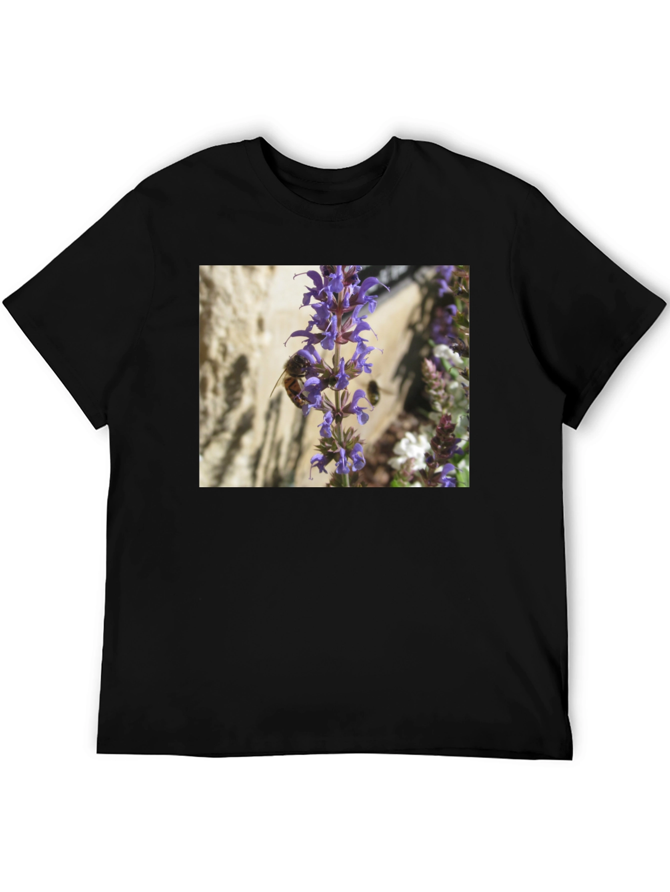 Bee on Lavender Flower Graphic Tee