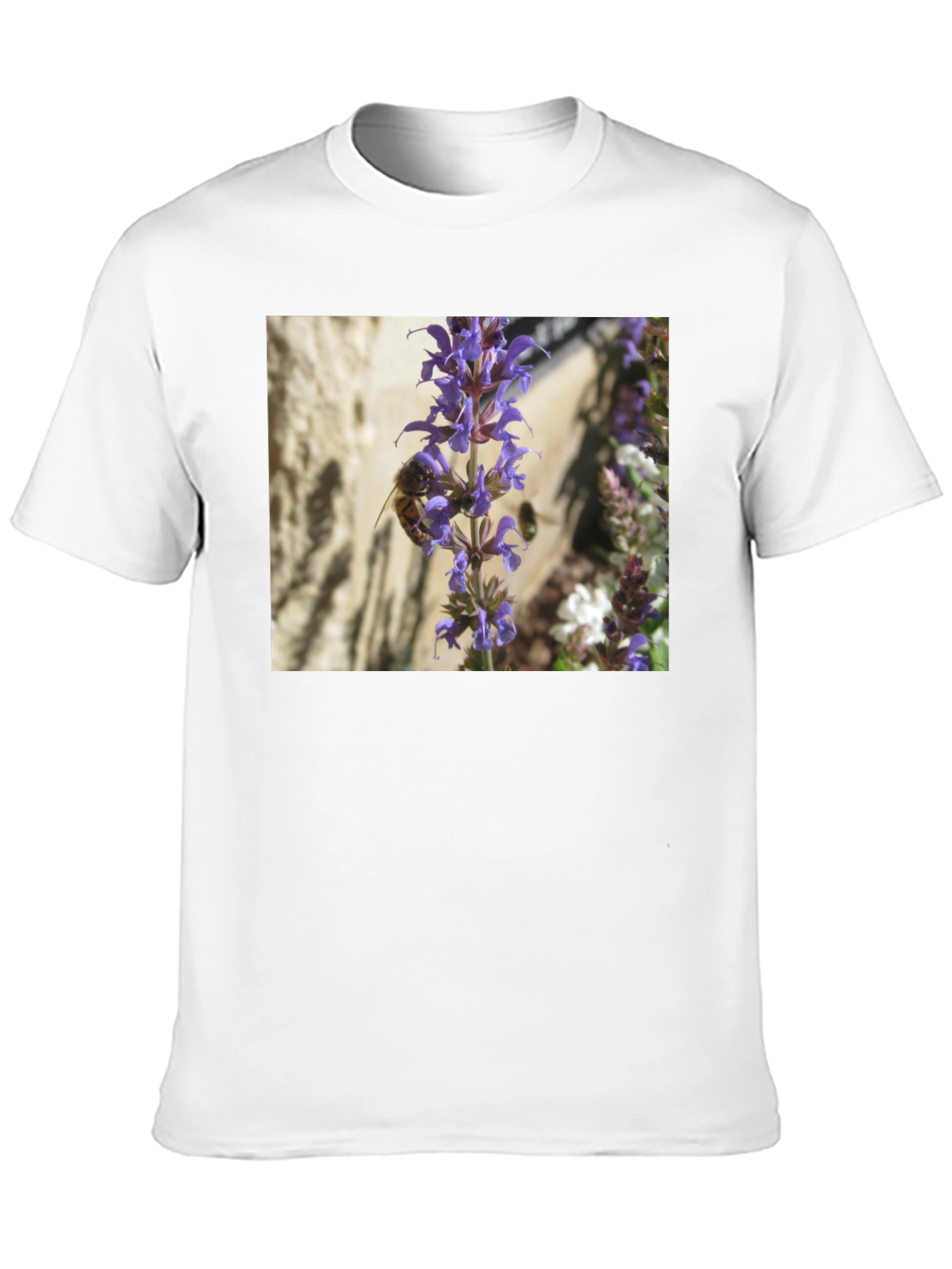 Bee on Lavender Flower Graphic Tee