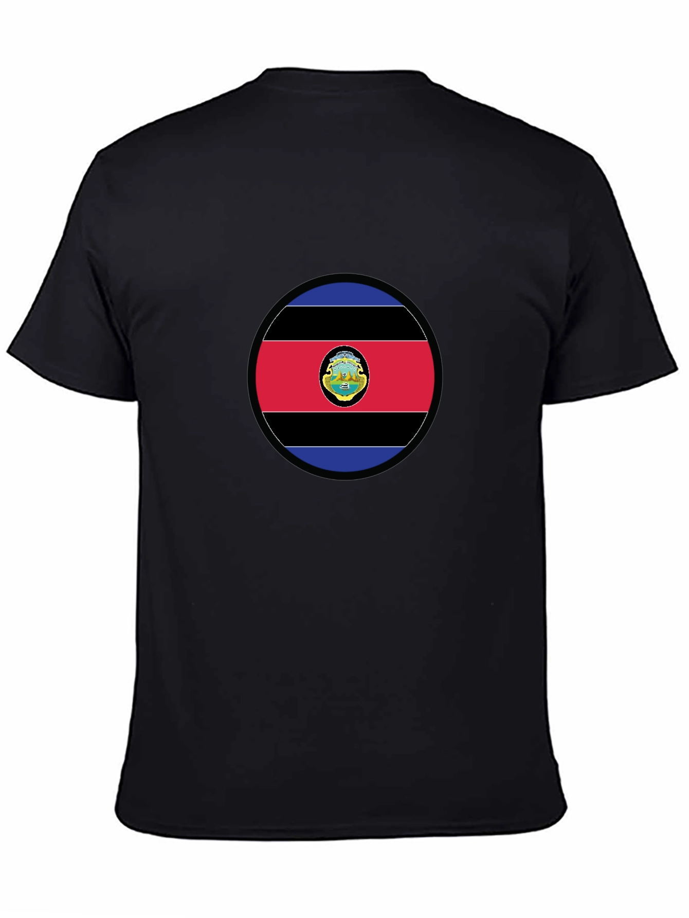 Costa Rica Flag Graphic T-Shirt - Black