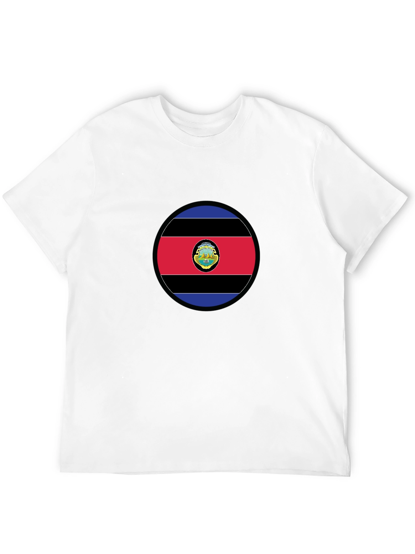 Costa Rica Flag Graphic T-Shirt - Black