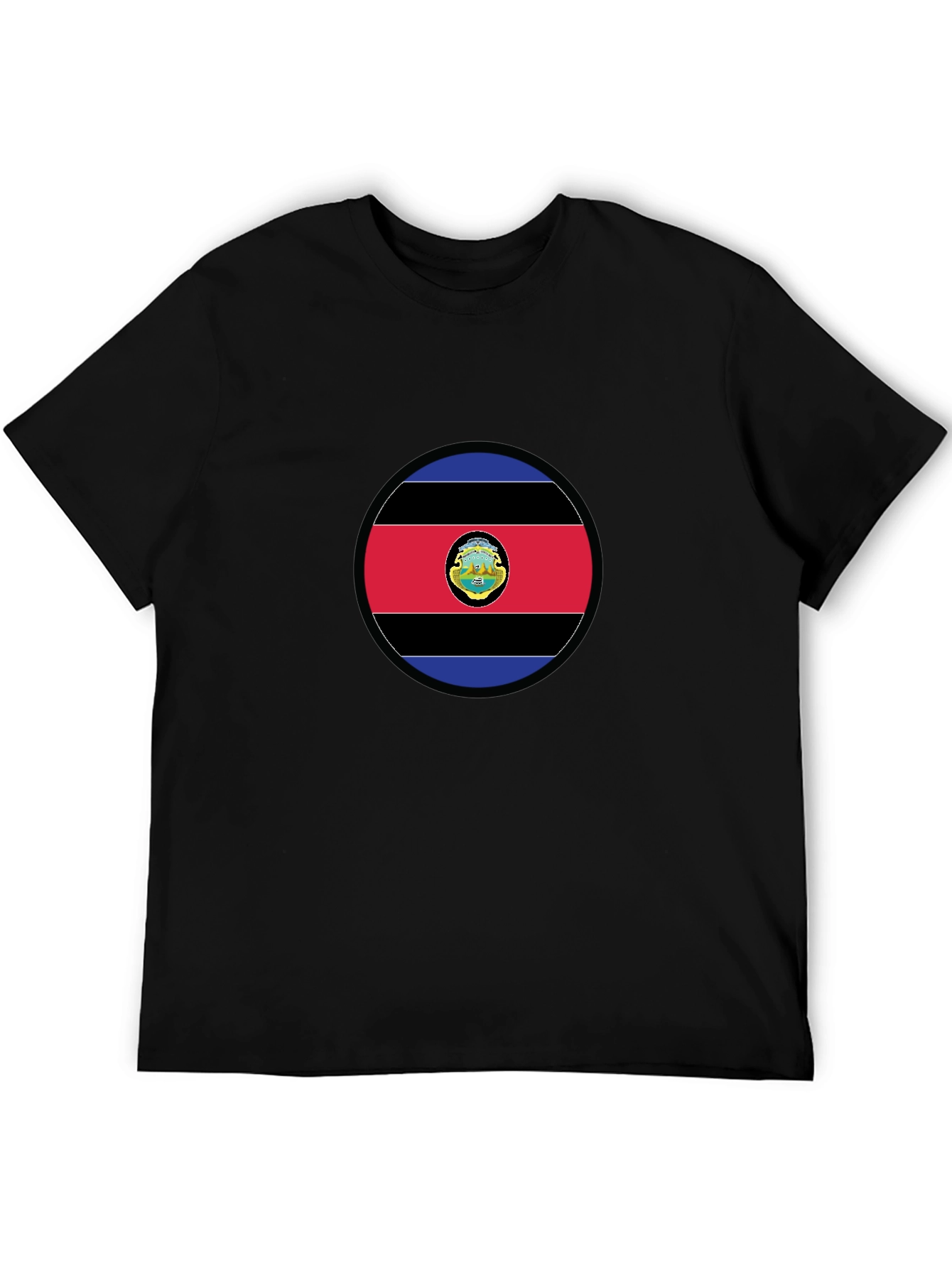 Costa Rica Flag Graphic T-Shirt - Black