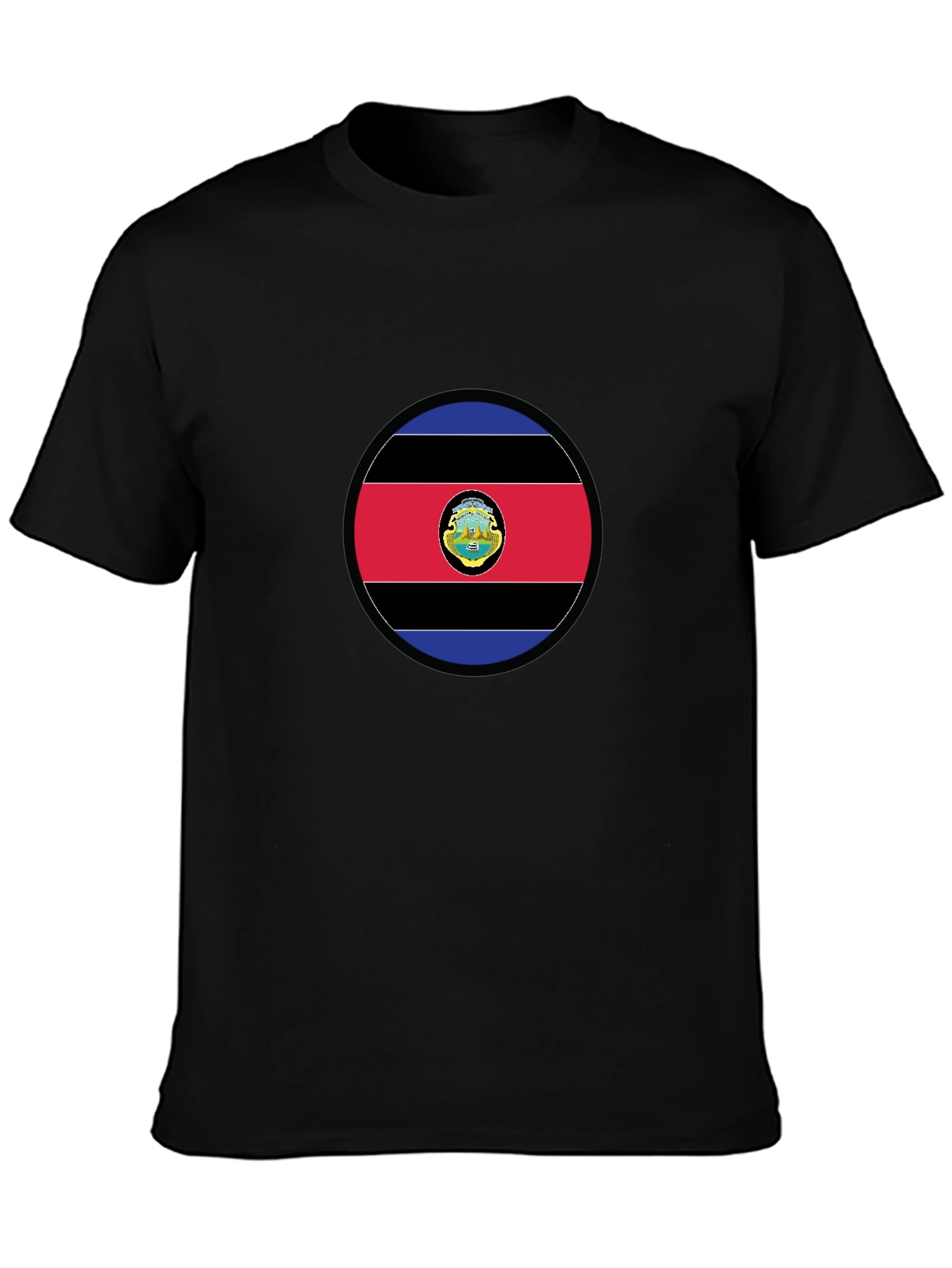 Costa Rica Flag Graphic T-Shirt - Black