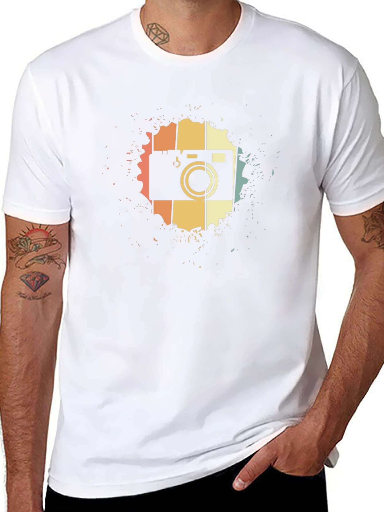 Retro Camera Graphic Tee - Black