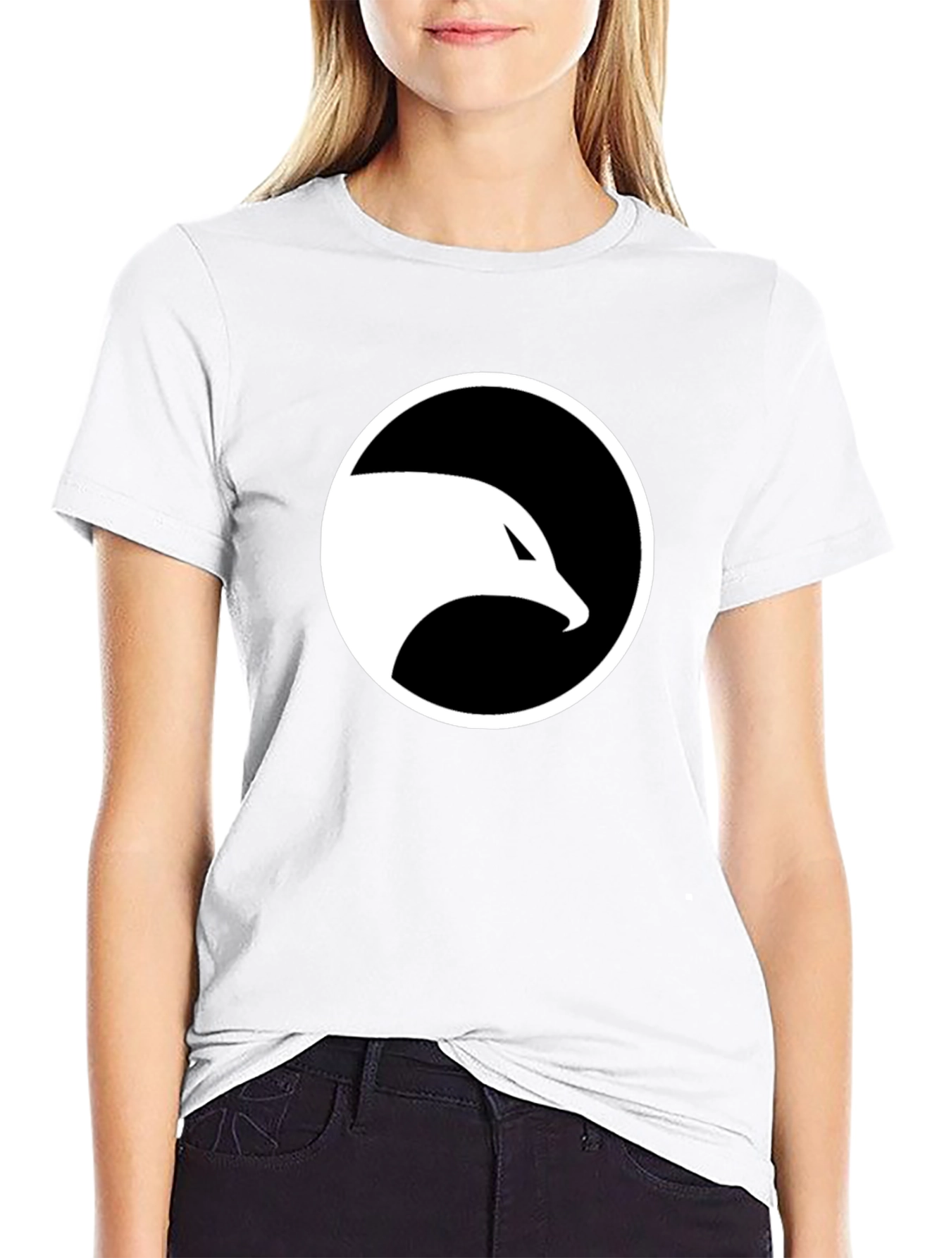 Cool Black T-Shirt with White Eagle Logo