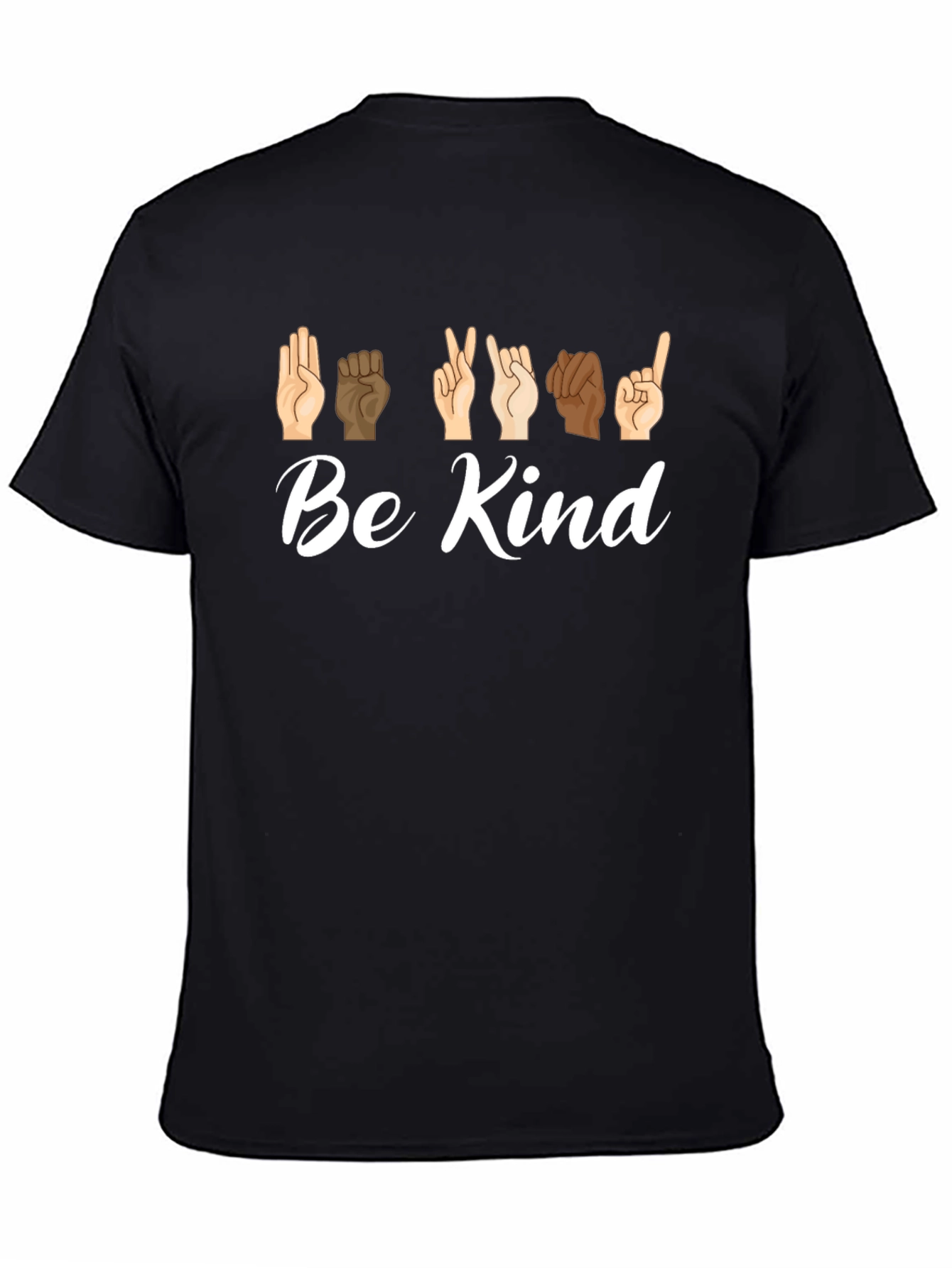 Be Kind Sign Language Black Graphic Tee