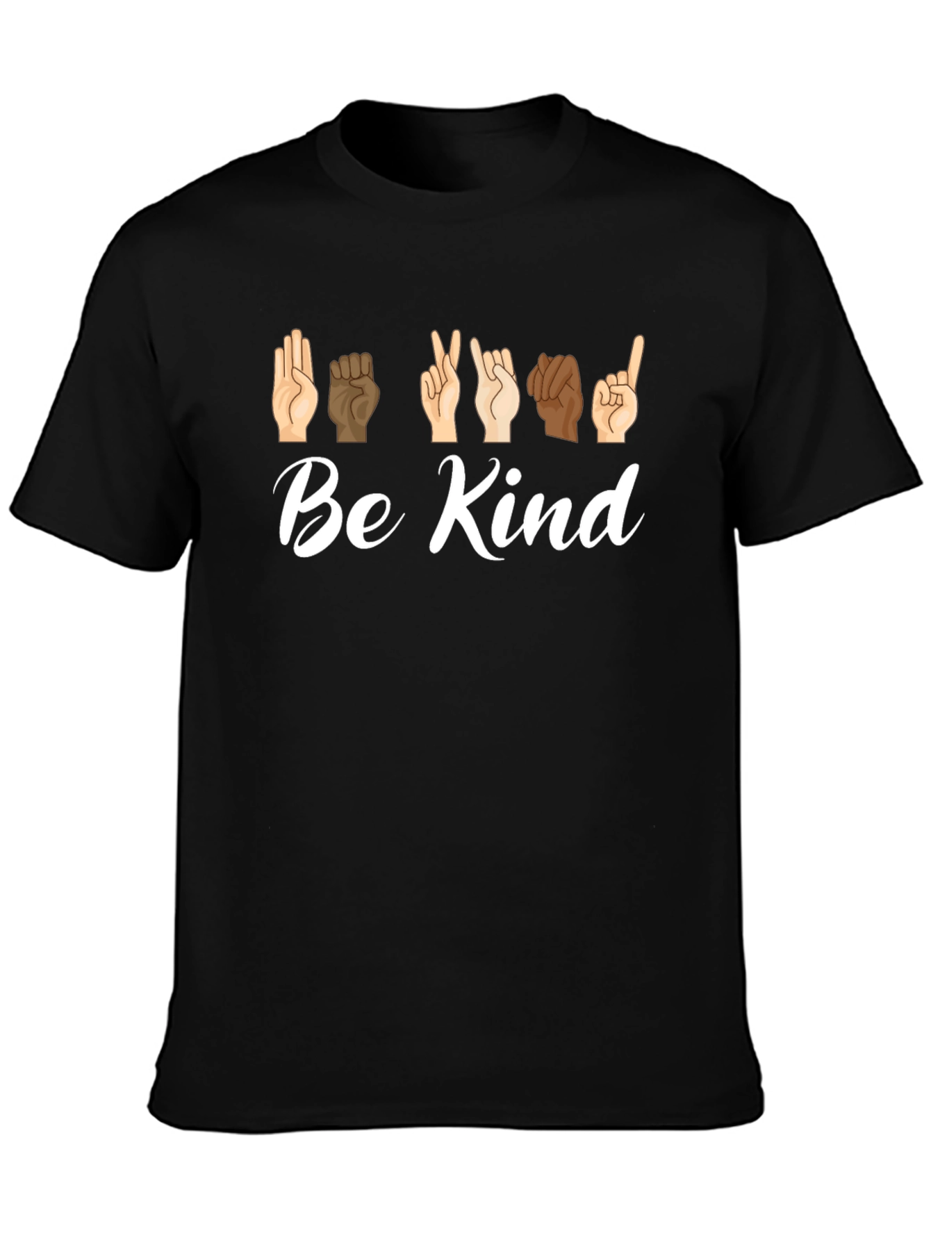 Be Kind Sign Language Black Graphic Tee