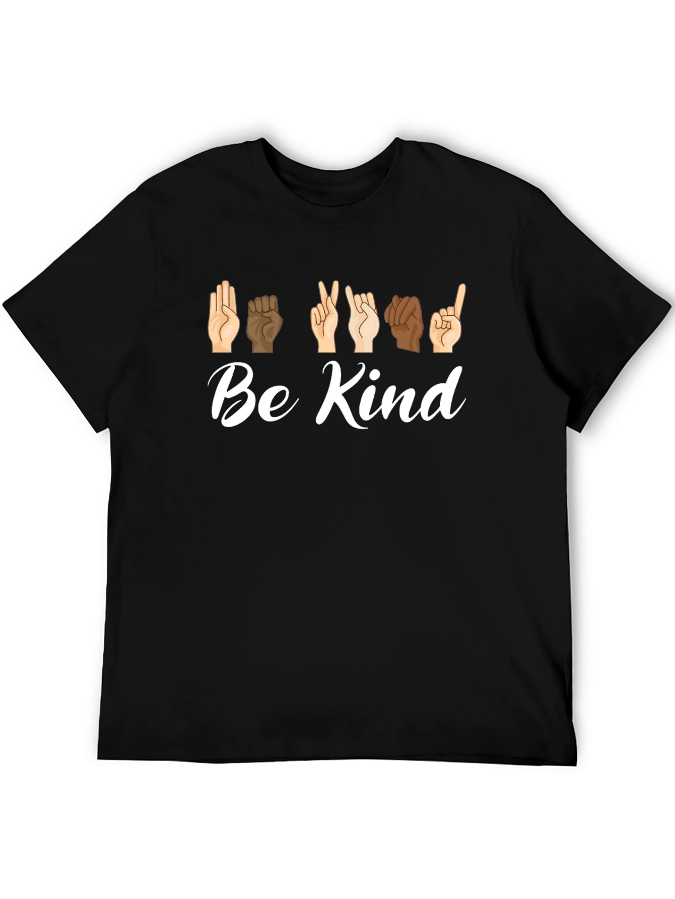 Be Kind Sign Language Black Graphic Tee