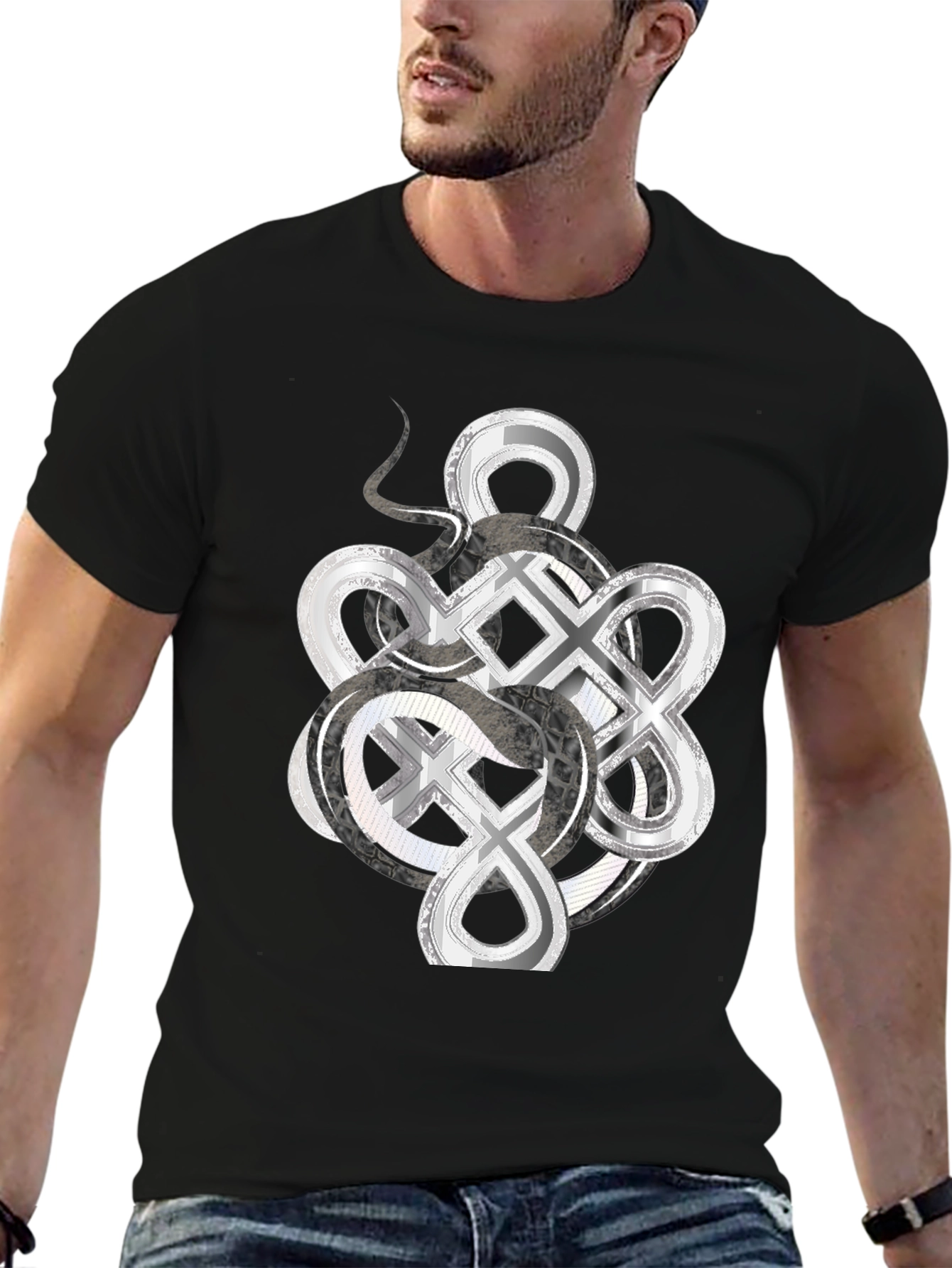 Infinity Knot Graphic Tee - Mens Black T-Shirt