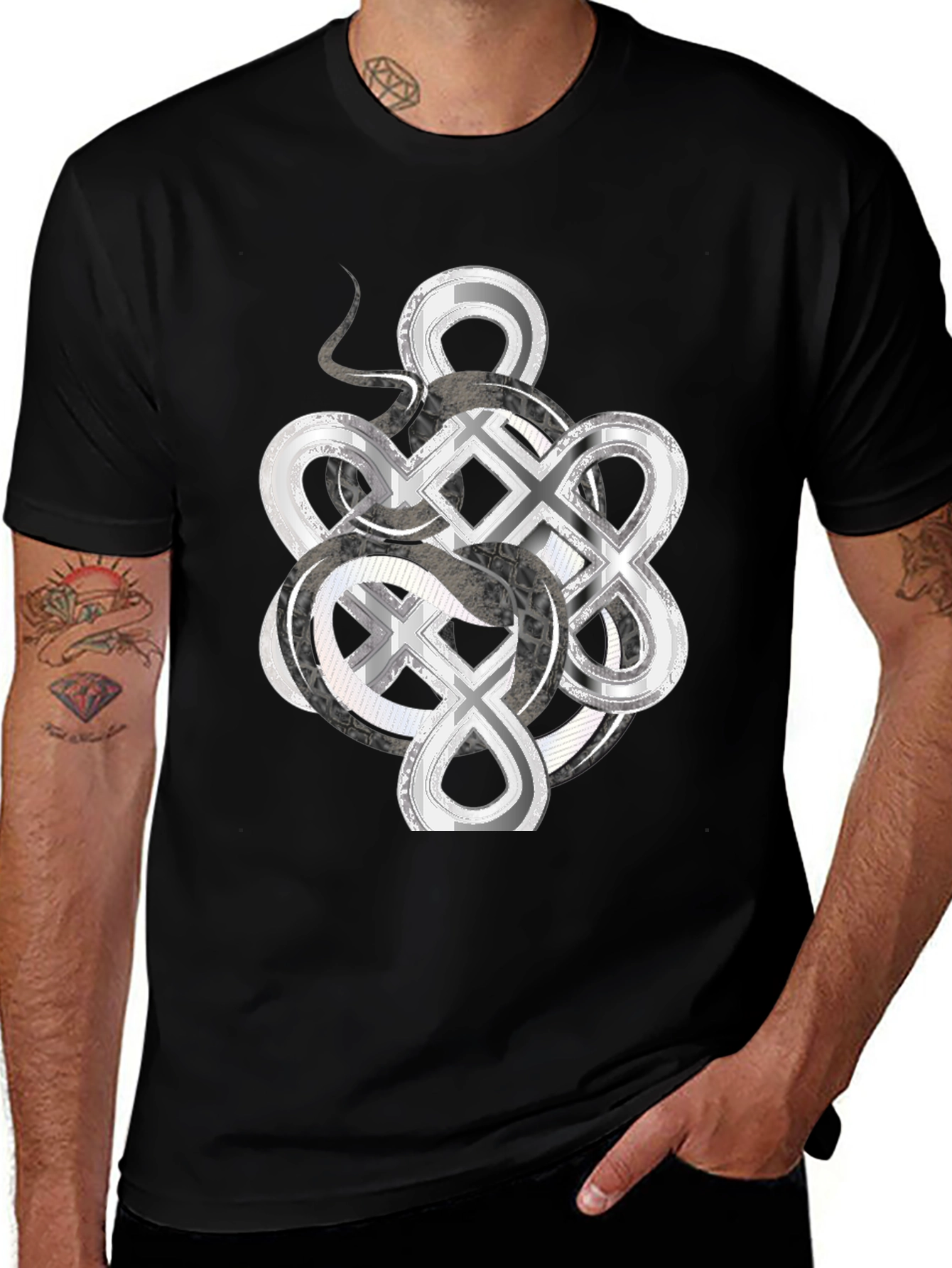 Infinity Knot Graphic Tee - Mens Black T-Shirt