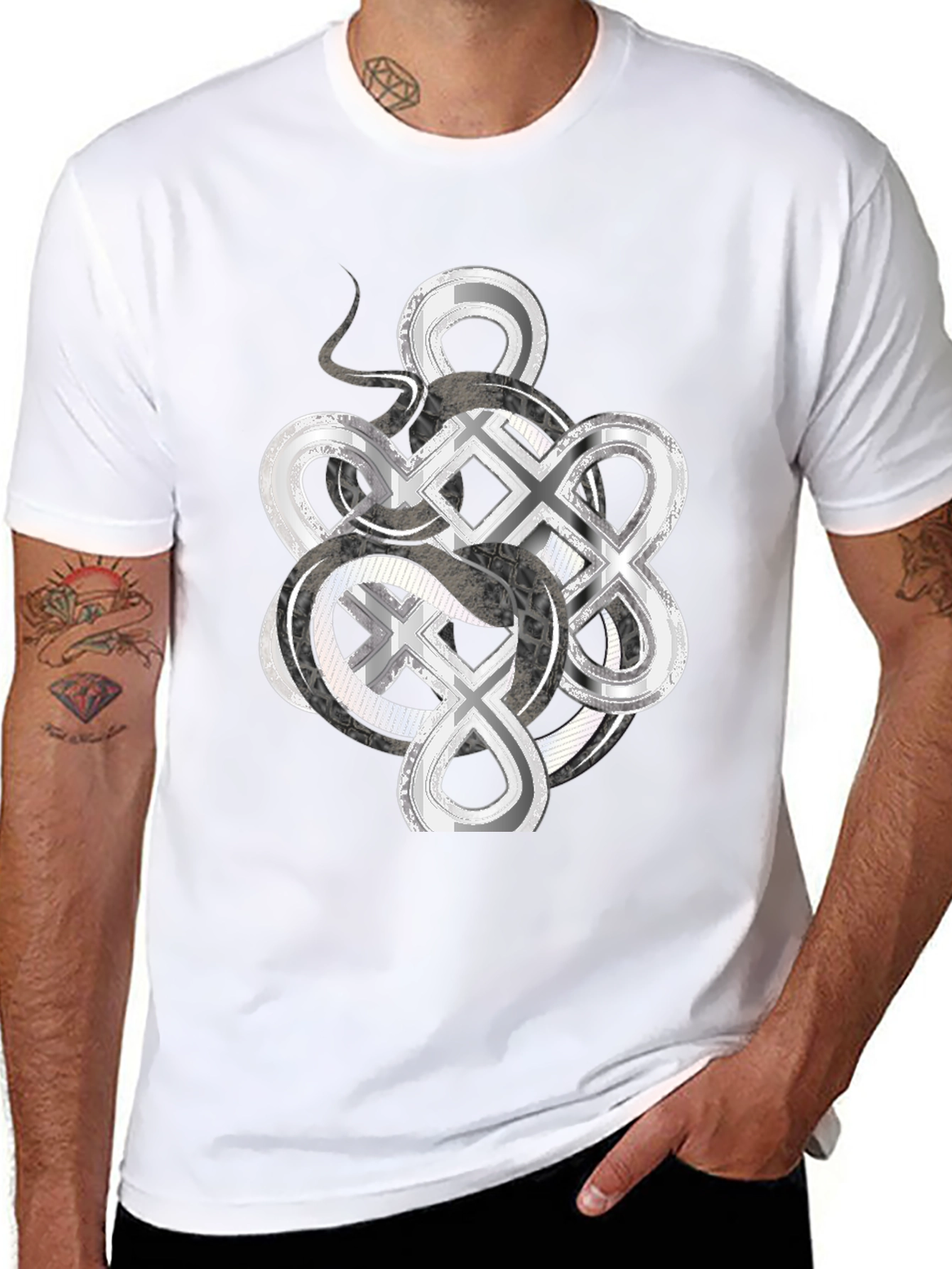Infinity Knot Graphic Tee - Mens Black T-Shirt