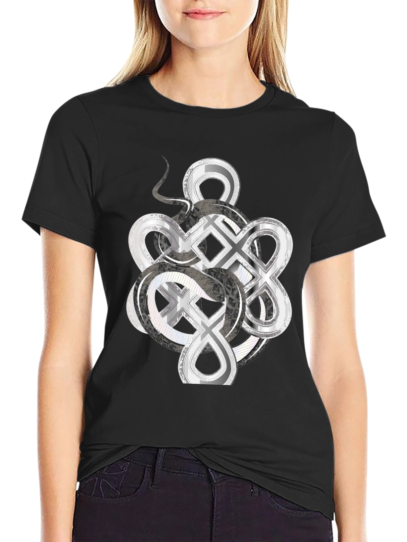 Infinity Knot Graphic Tee - Mens Black T-Shirt