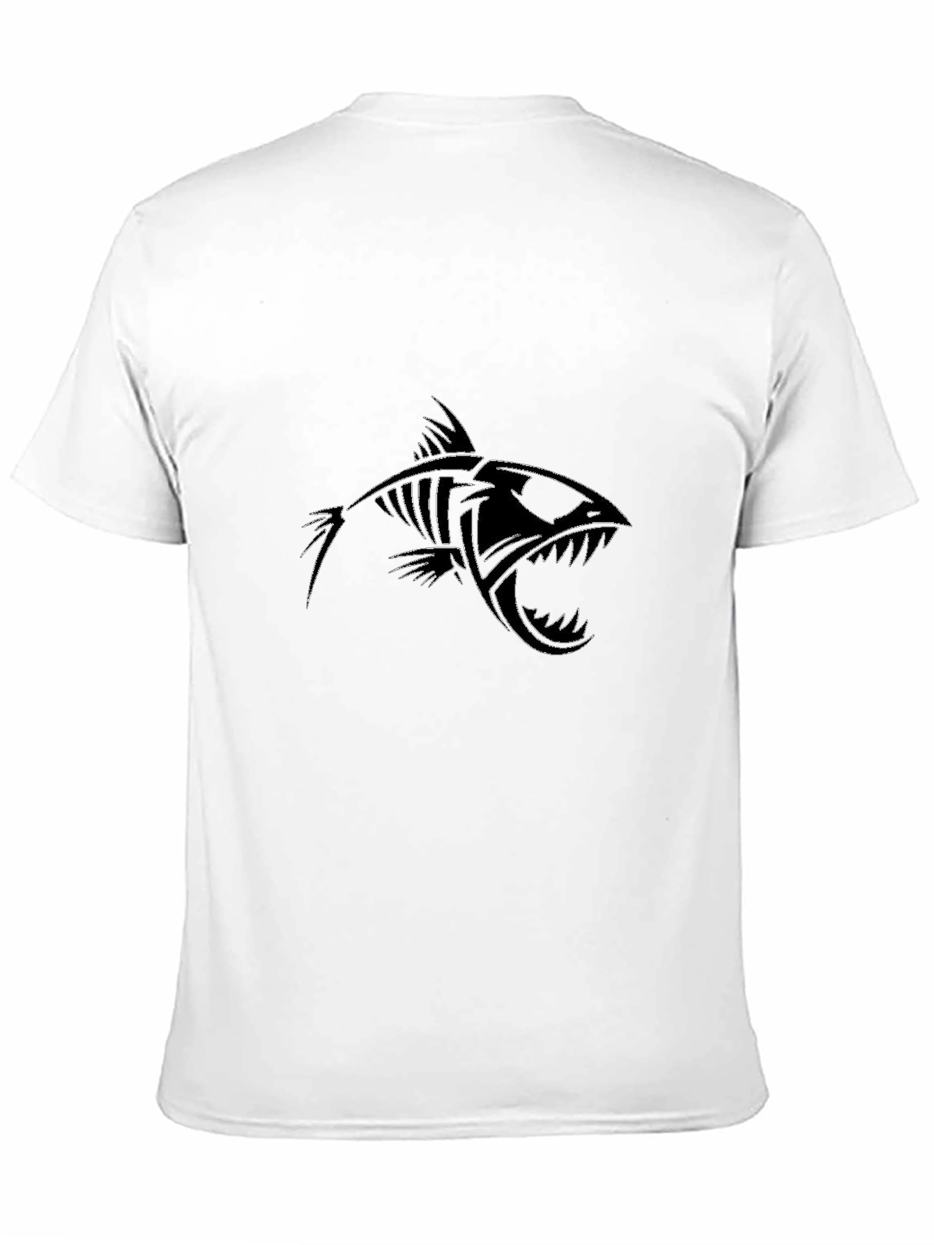 Mens Black Fish Skeleton Graphic Tee