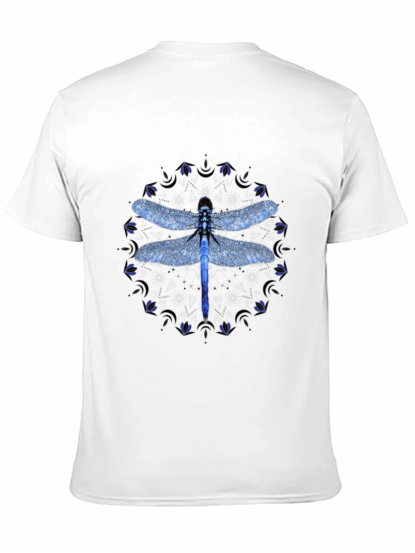 Dragonfly Mandala Graphic T-Shirt - Black