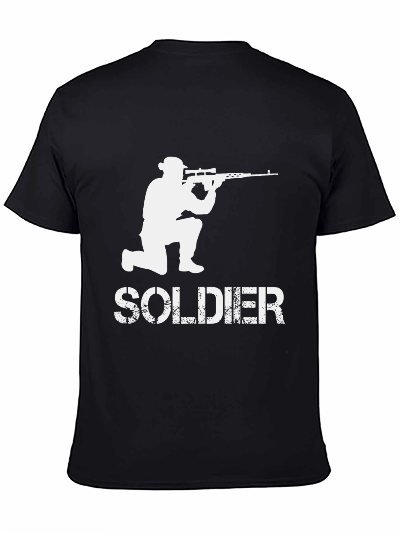 Soldier Sniper Graphic Tee - Black Cotton T-Shirt