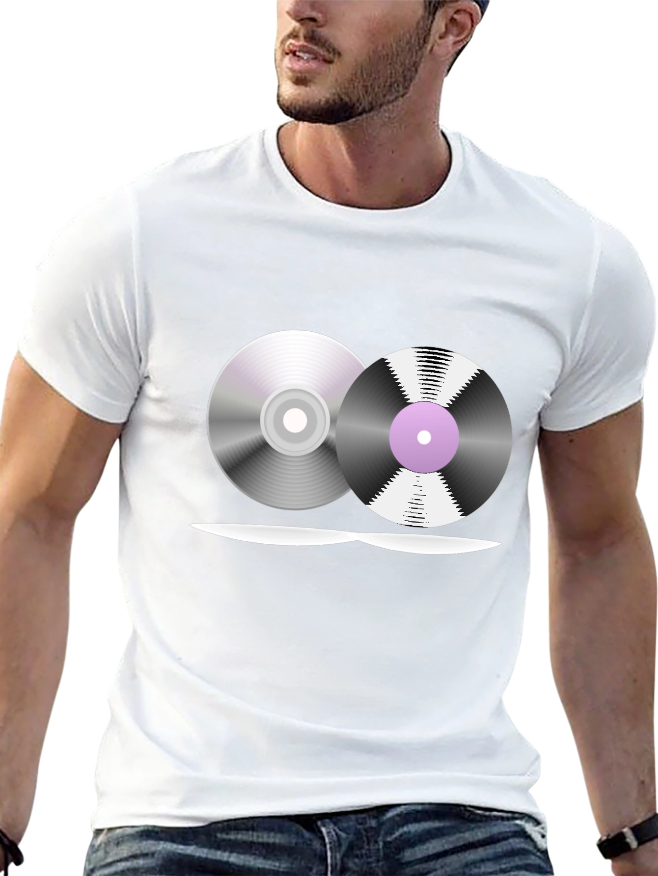 Retro Music T-Shirt - Vinyl & CD Design