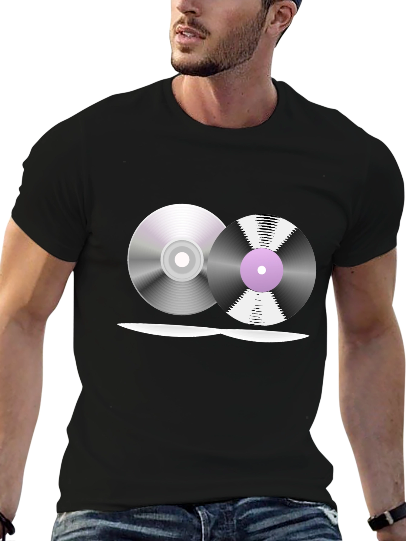 Retro Music T-Shirt - Vinyl & CD Design