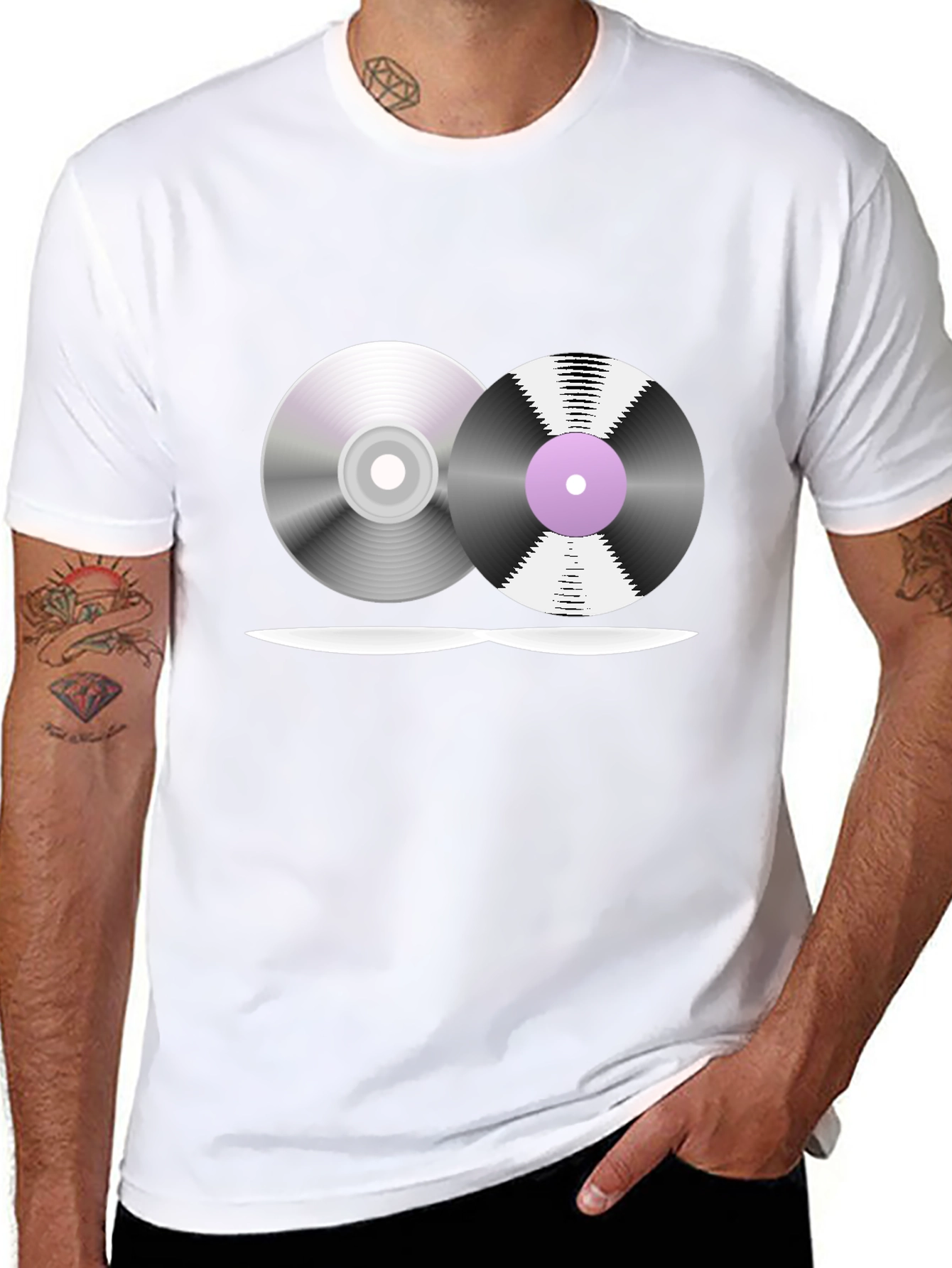 Retro Music T-Shirt - Vinyl & CD Design