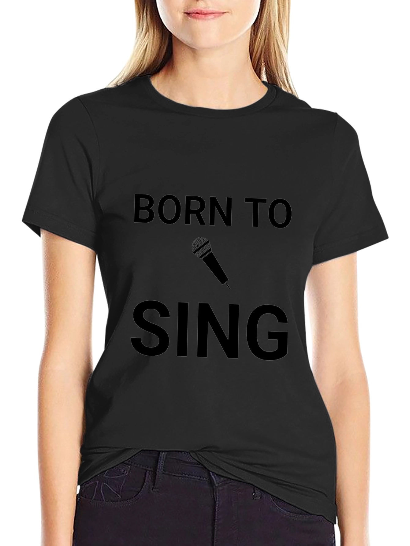 Born to Sing Black Graphic Tee