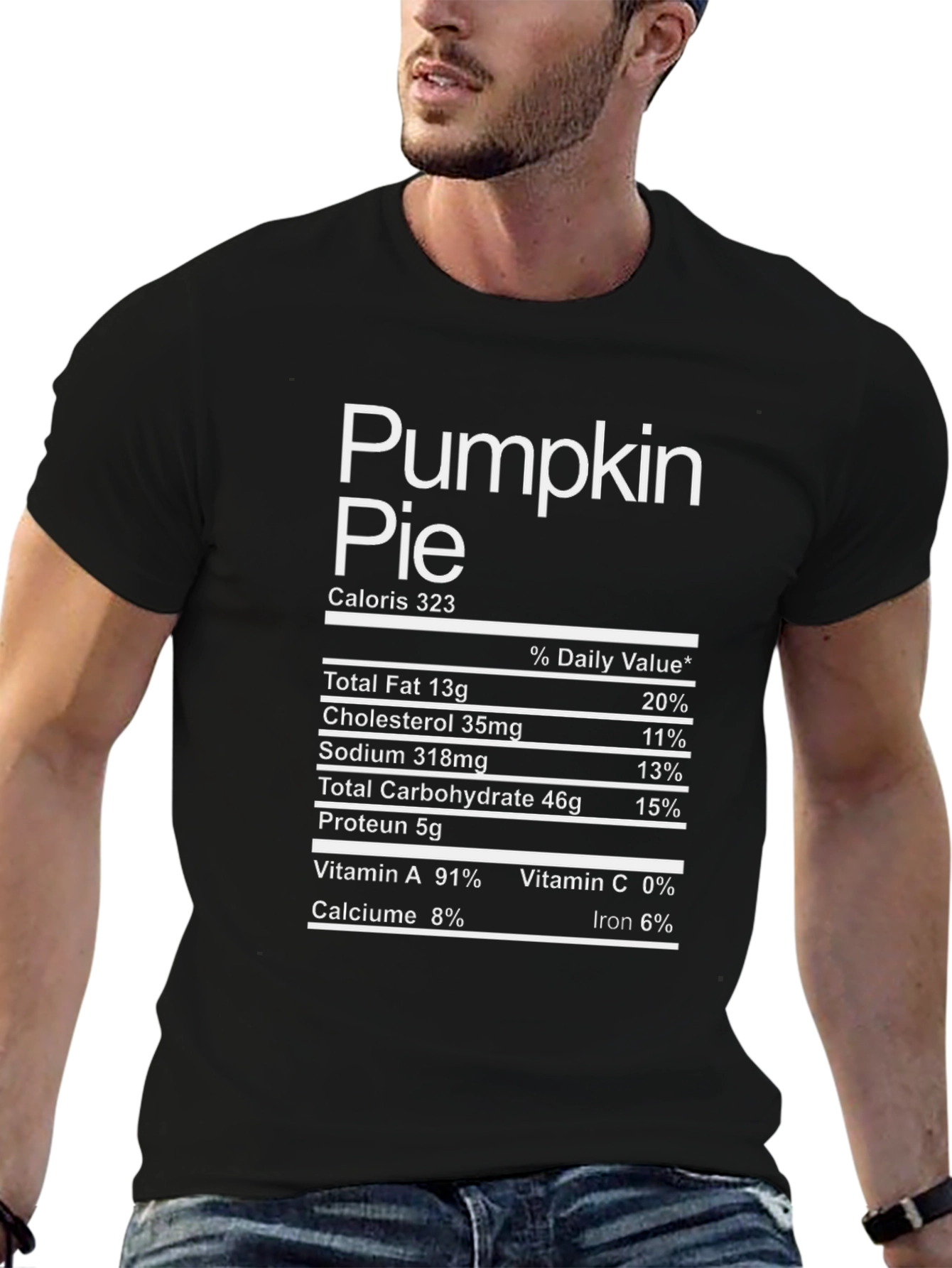 Pumpkin Pie Nutrition Facts Graphic T-Shirt