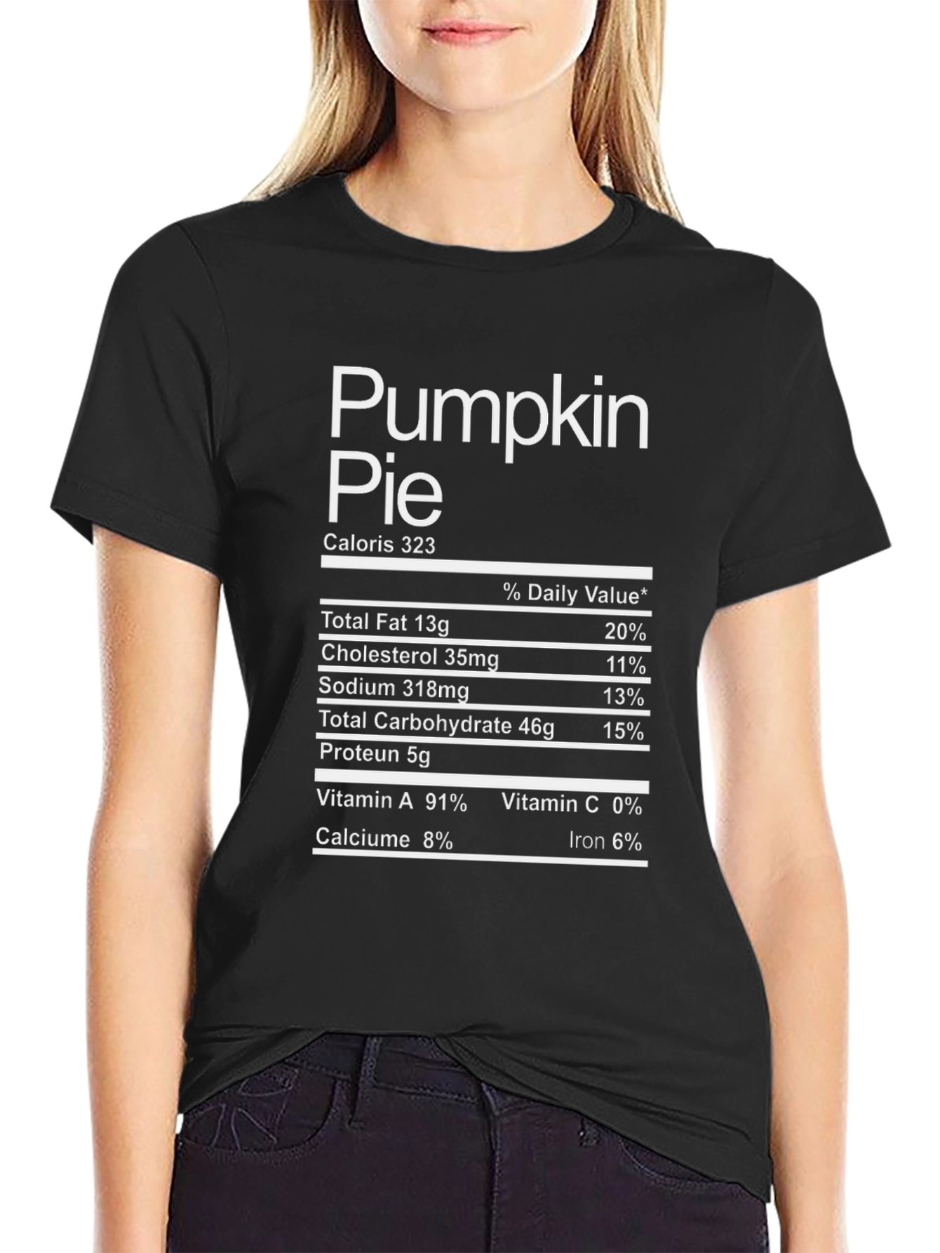 Pumpkin Pie Nutrition Facts Graphic T-Shirt