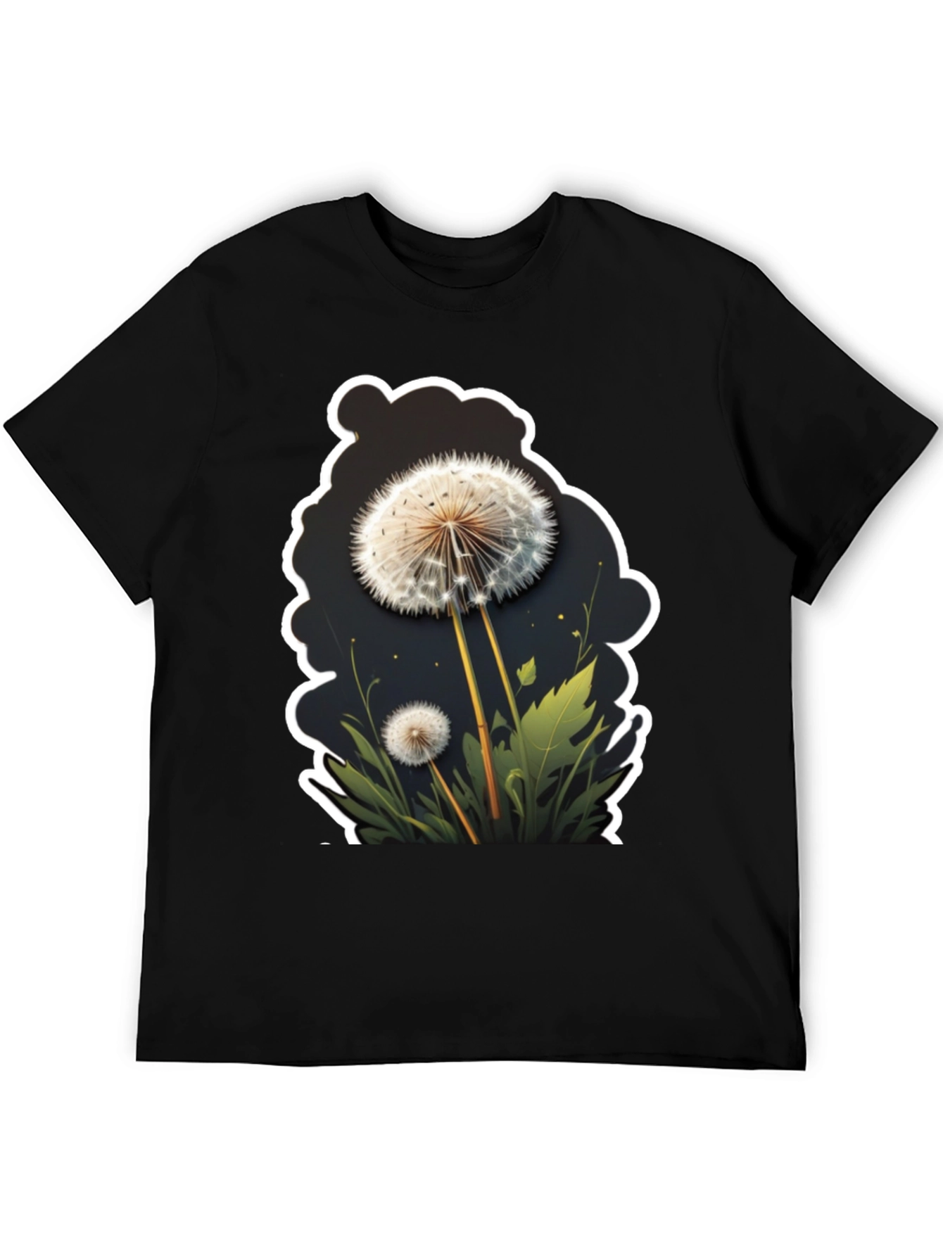 Dandelion Graphic Black T-Shirt