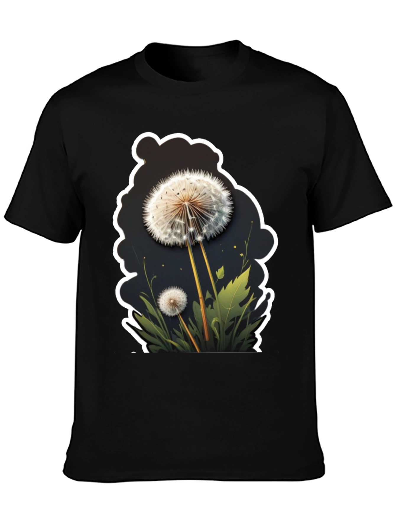 Dandelion Graphic Black T-Shirt