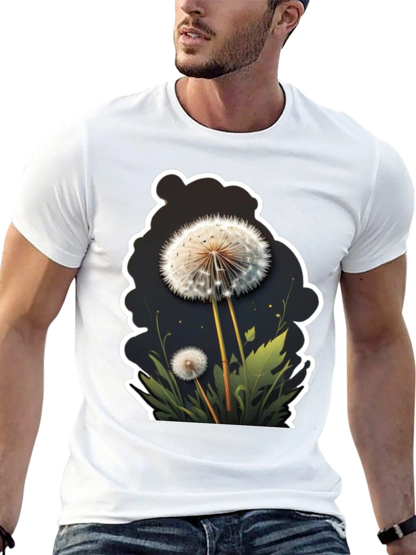 Dandelion Graphic Black T-Shirt
