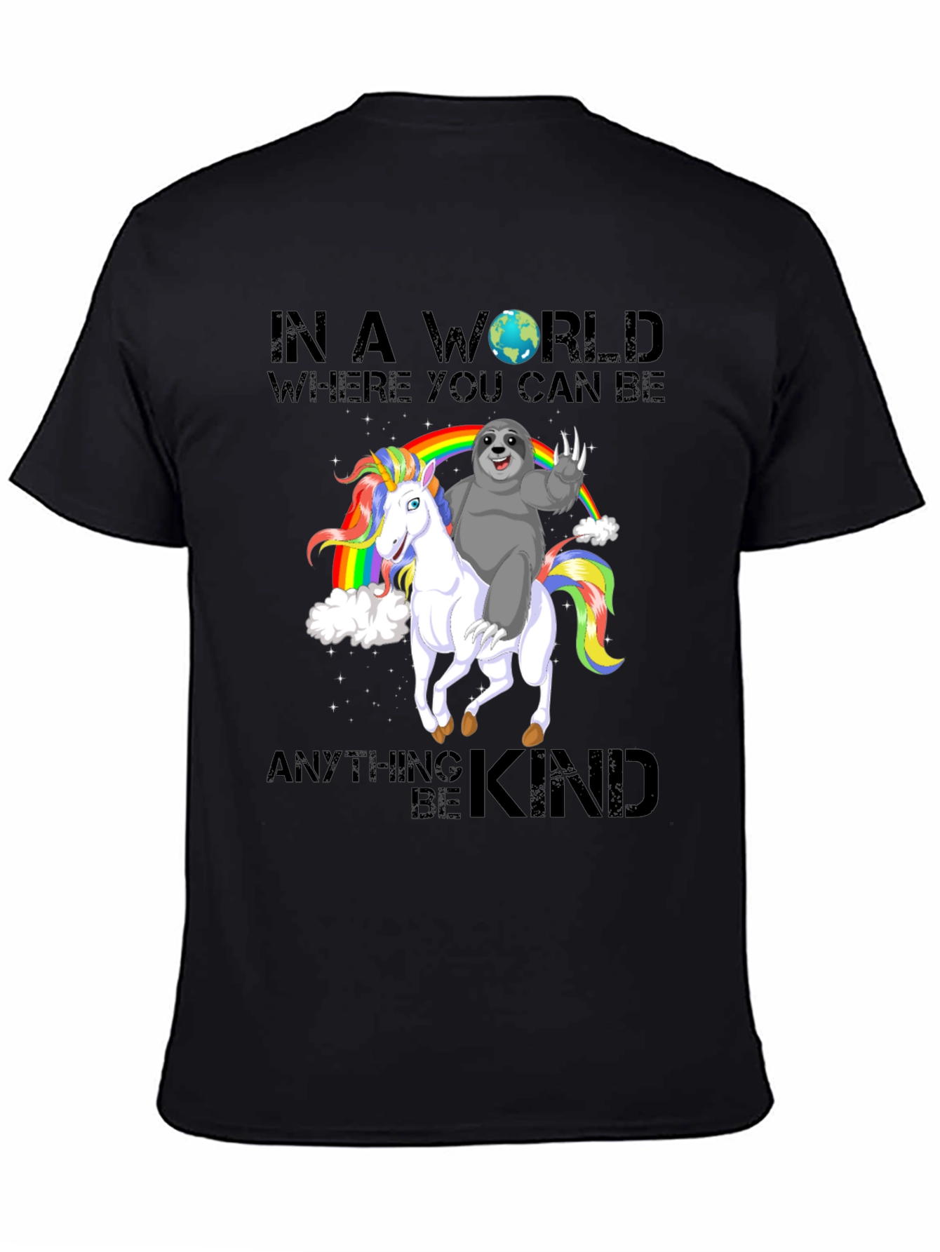 Sloth Riding Unicorn Rainbow T-Shirt