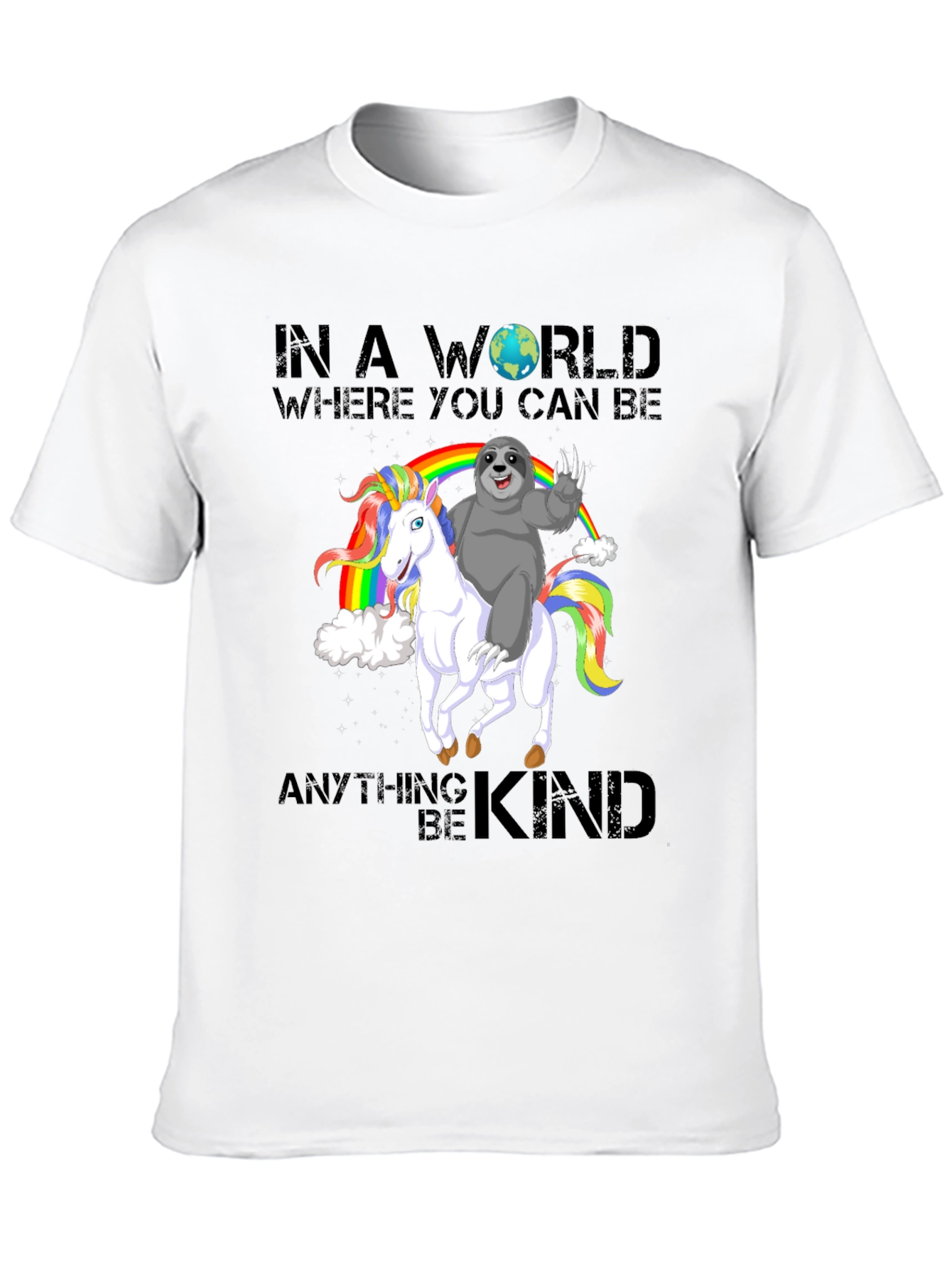 Sloth Riding Unicorn Rainbow T-Shirt