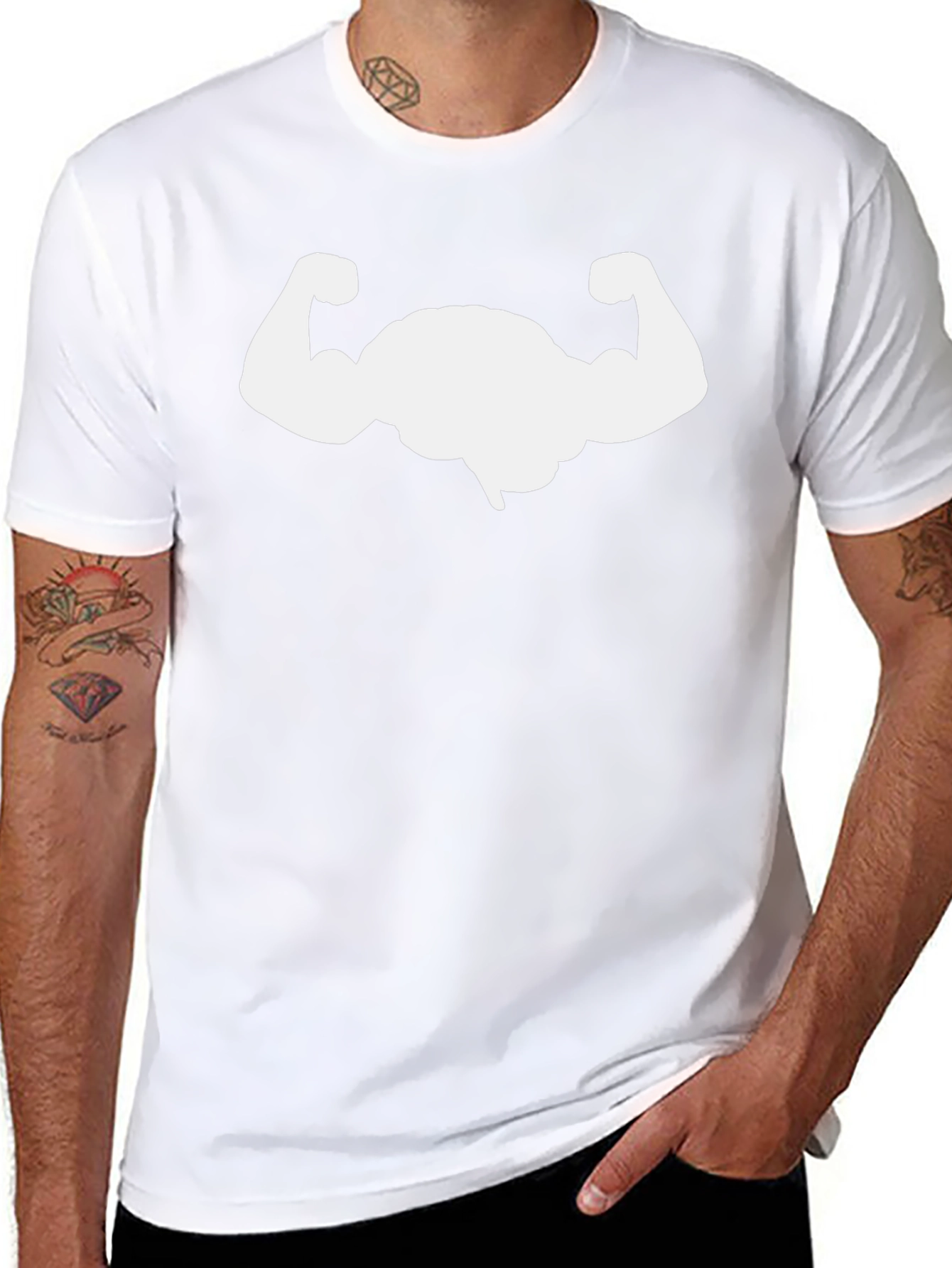 Muscle Graphic Tee - Black Cotton Gym T-Shirt
