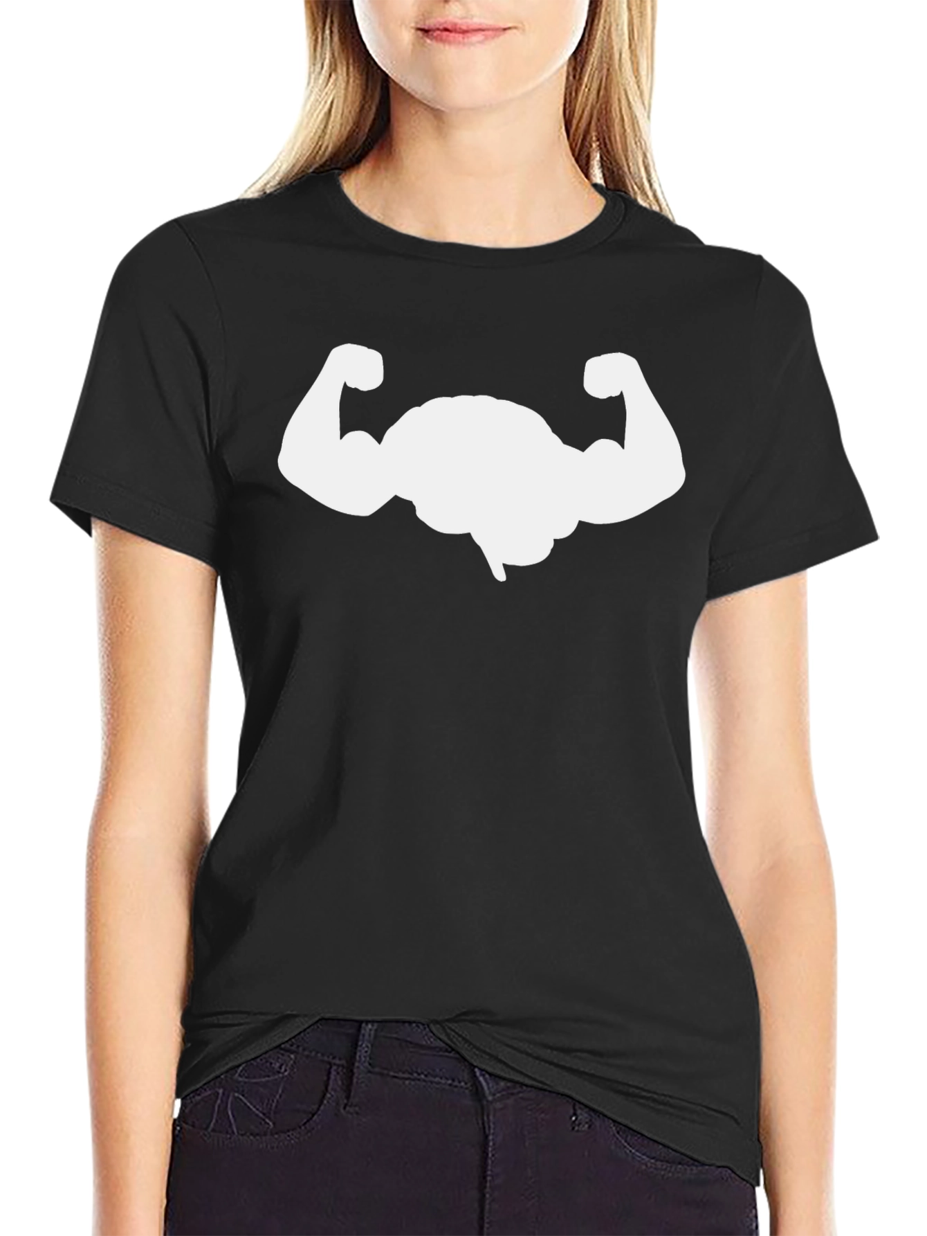 Muscle Graphic Tee - Black Cotton Gym T-Shirt