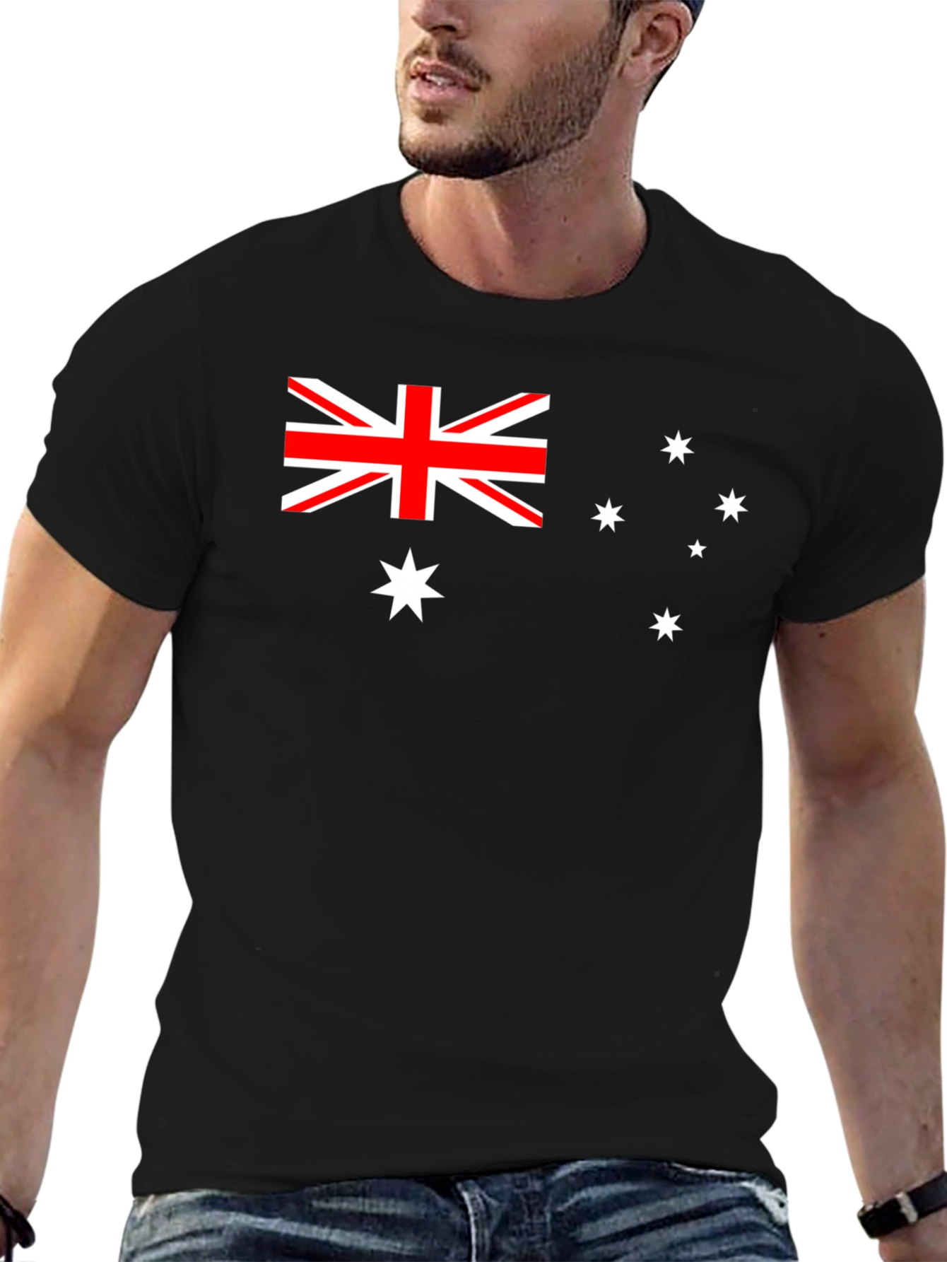 Australia Flag Graphic T-Shirt - Black
