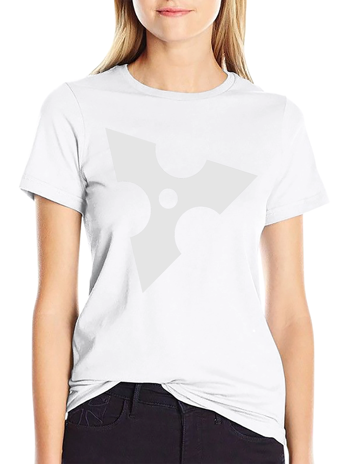 Black Tee with White Ninja Star Graphic
