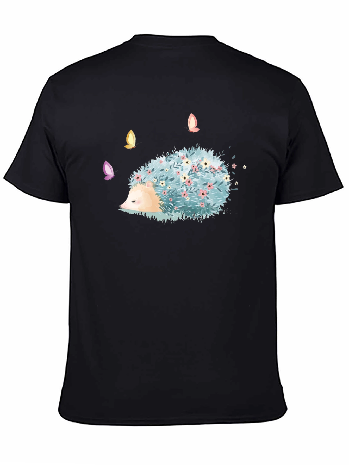 Whimsical Hedgehog T-Shirt - Floral Design