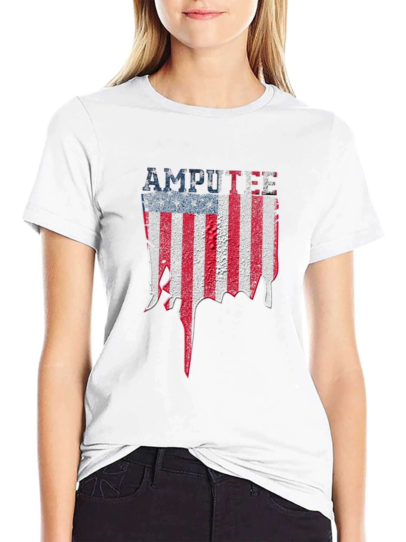 Amputee American Flag Graphic T-Shirt