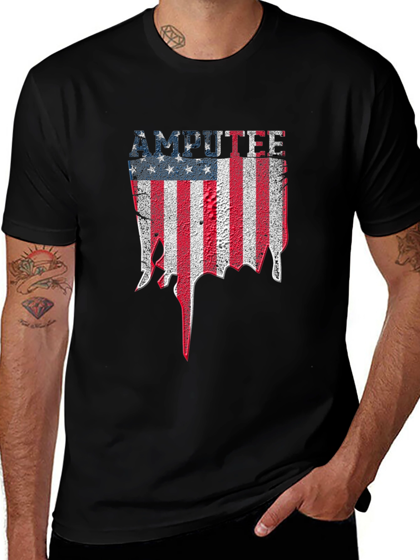 Amputee American Flag Graphic T-Shirt