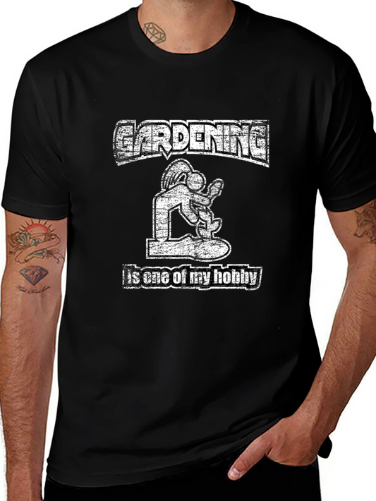 Gardening Hobby T-Shirt: Mens Black Graphic Tee