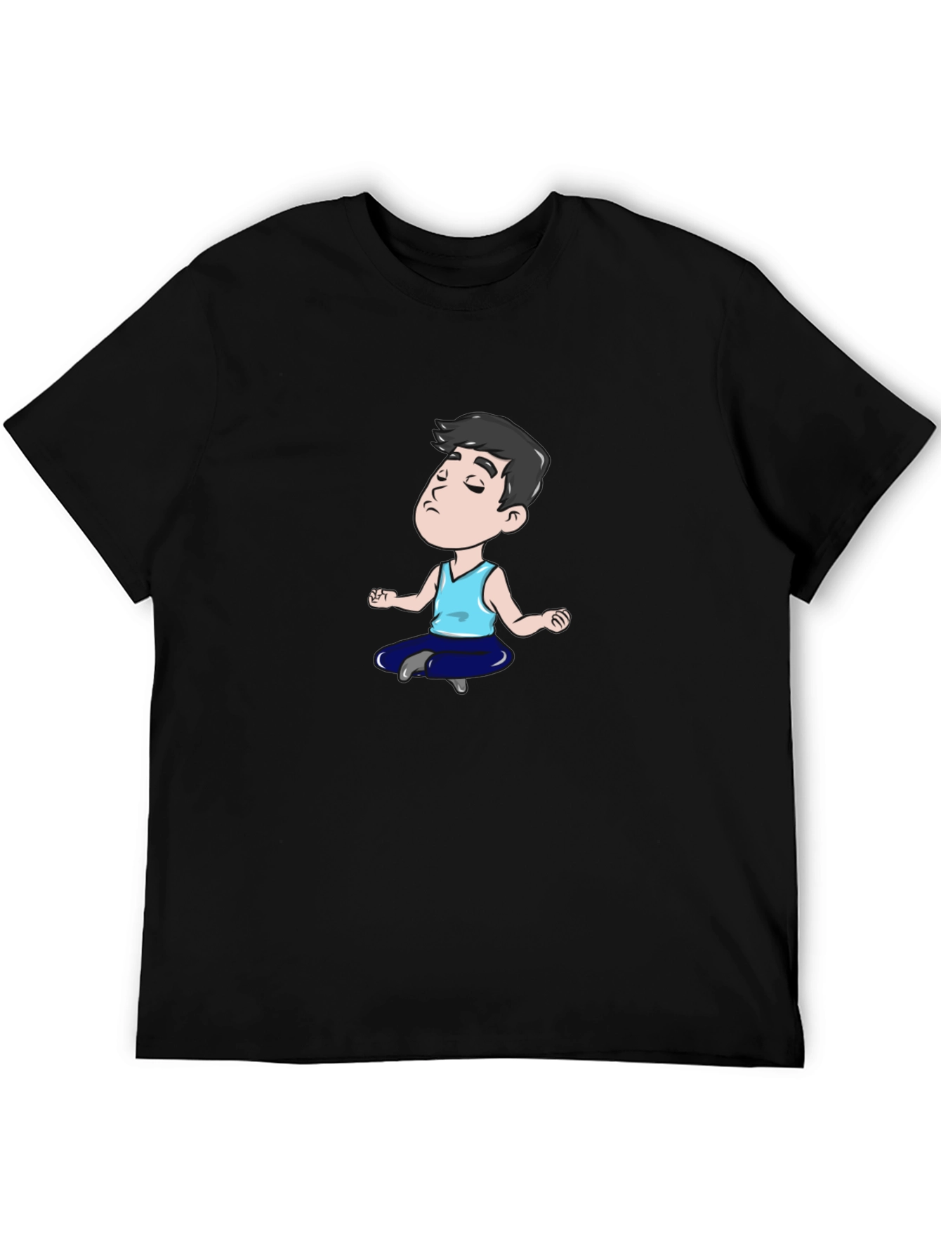 Zen Cartoon T-Shirt - Black Cotton Blend