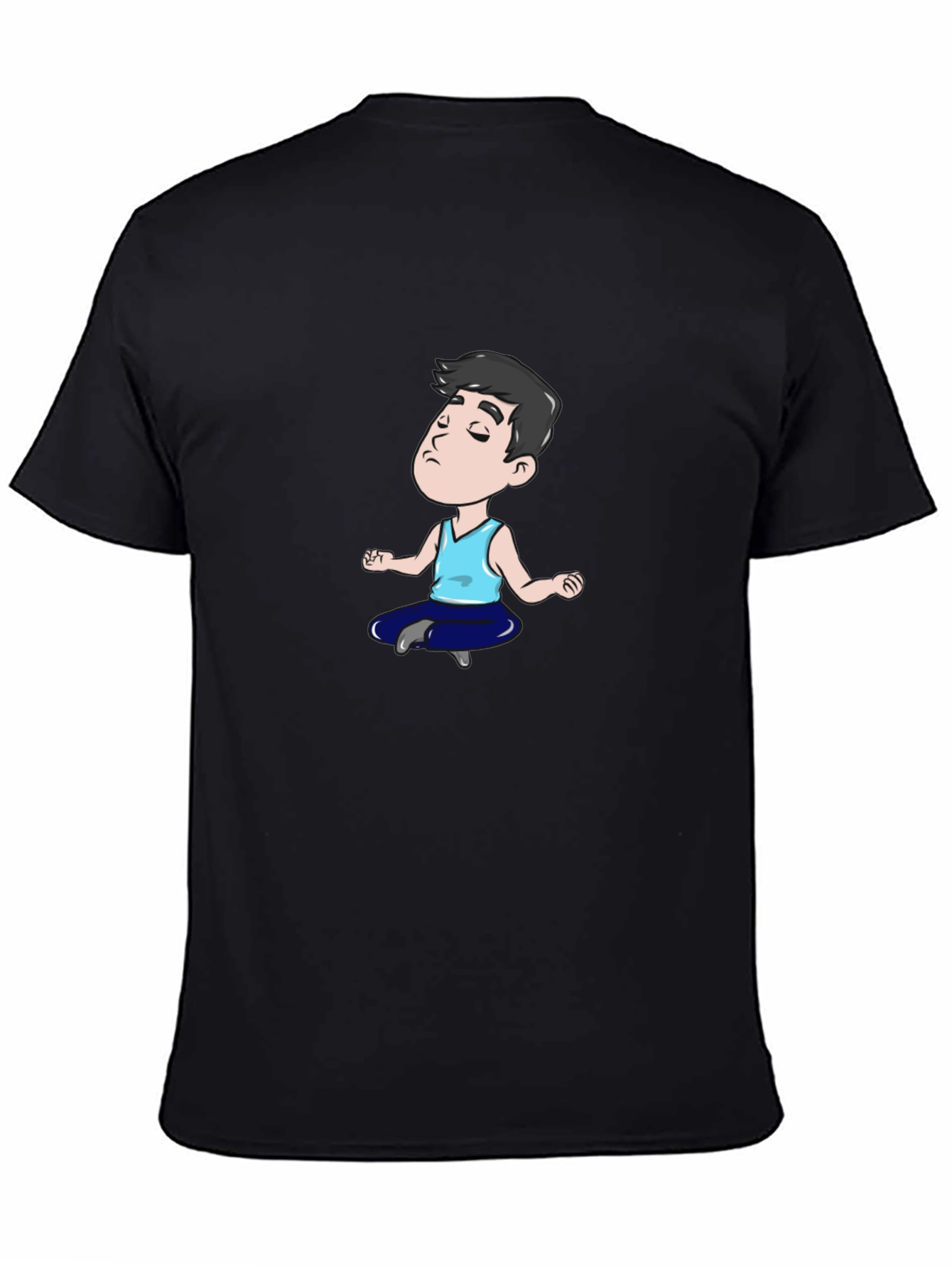 Zen Cartoon T-Shirt - Black Cotton Blend