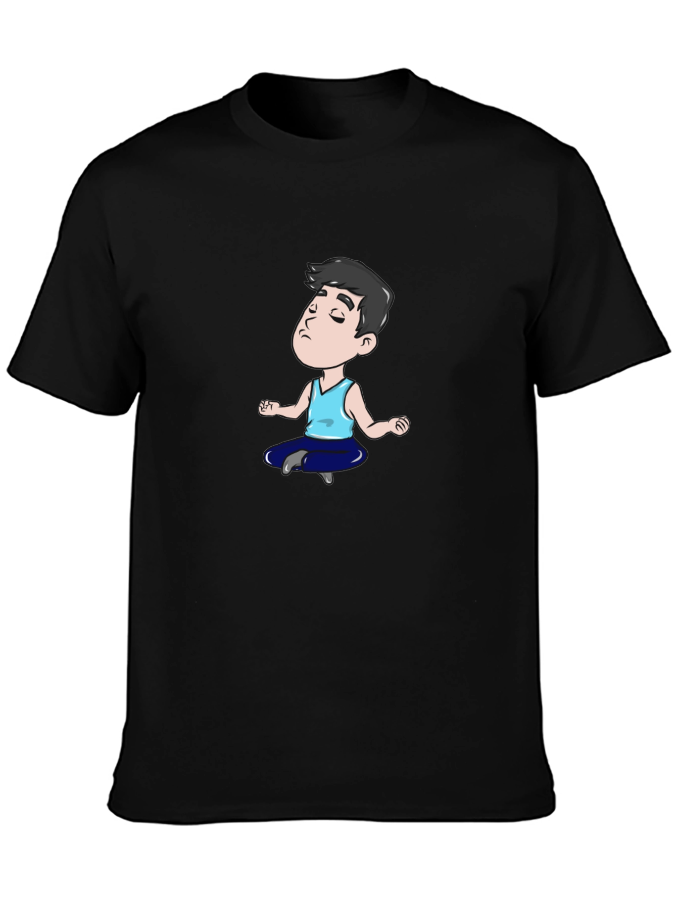 Zen Cartoon T-Shirt - Black Cotton Blend